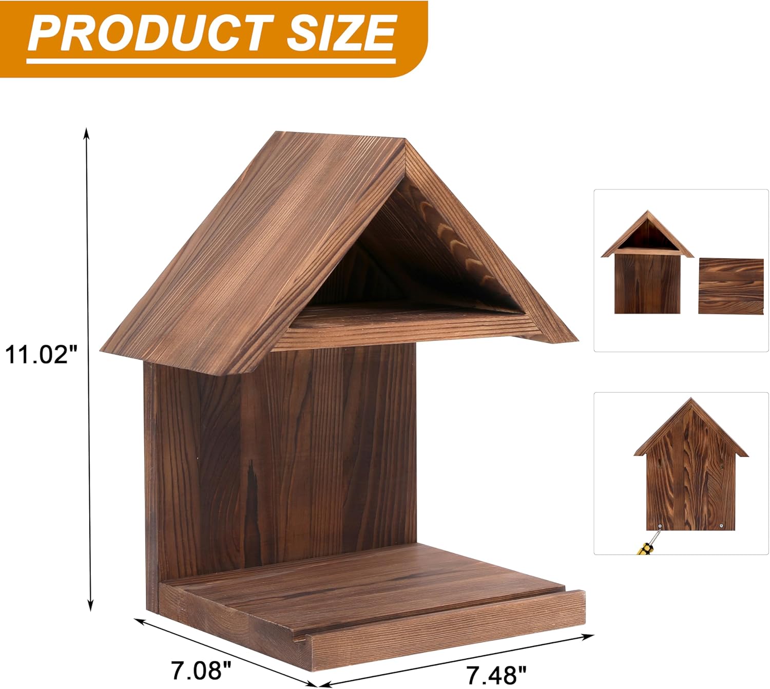 Floating Bedside Wood Bookshelf, Triangle Book Page Holder, Wooden Simple Bookcase for Bedroom Nightstand Library