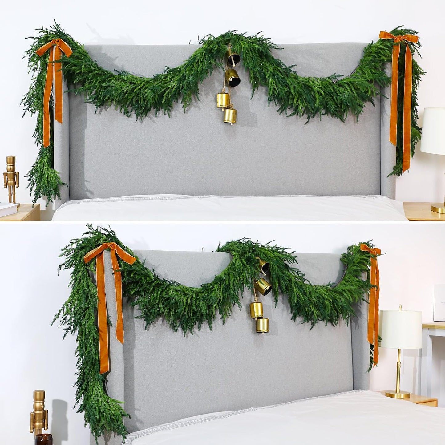 1 Pcs 12 Feet Christmas Artificial Deluxe Norfolk Pine Garlands Realistic Norfolk Pine Faux Greenery Garlands for