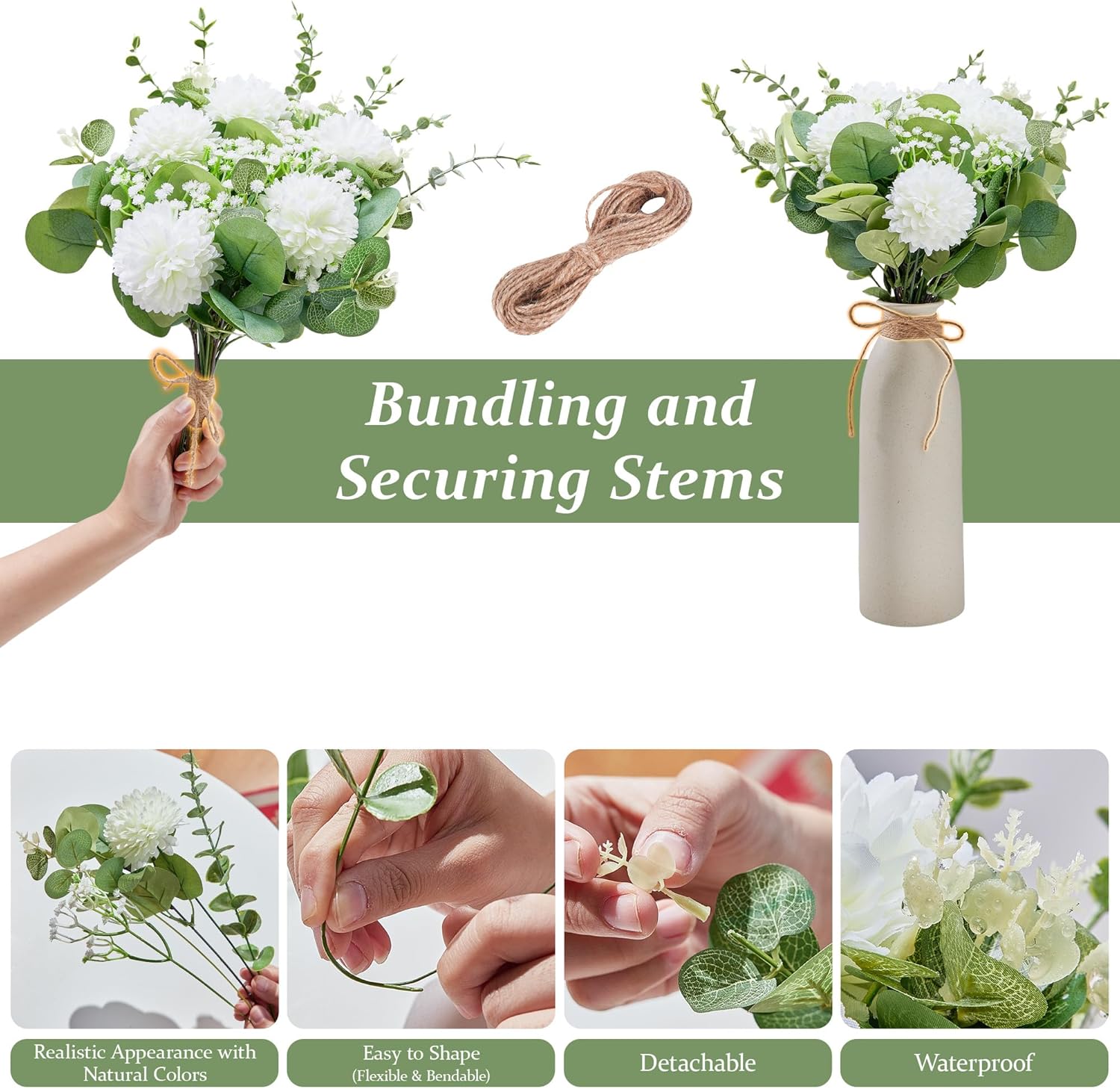 Babys Breath Artificial Flowers and Fake mums / Silver / Set of 100