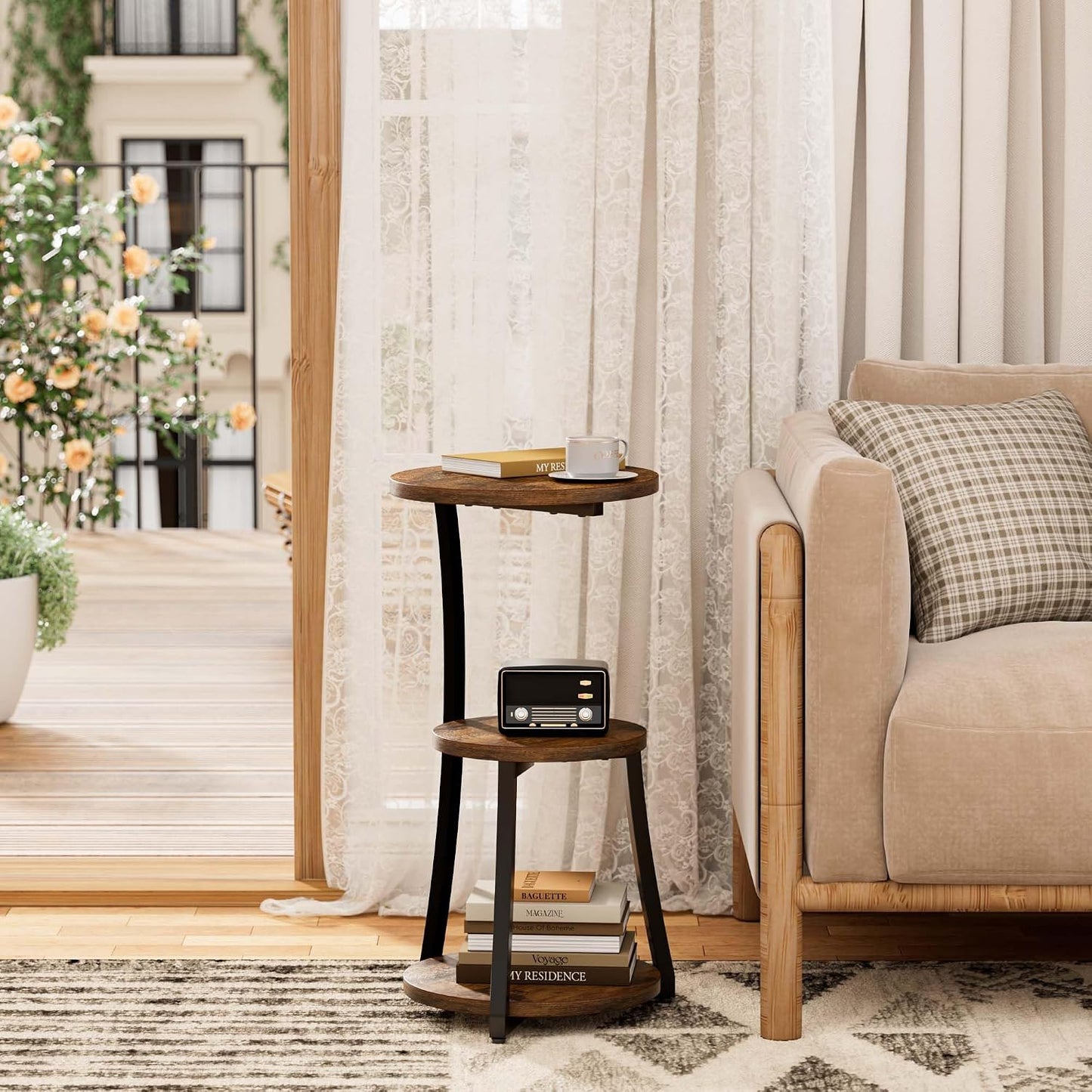 Vintage Accent Table / Rustic Brown / Small