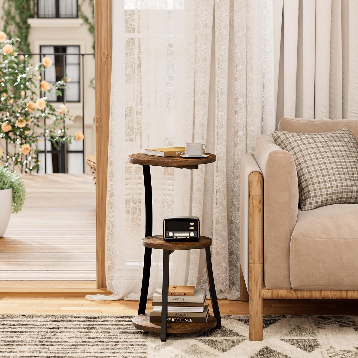 Vintage Accent Table / Rustic Brown / Small