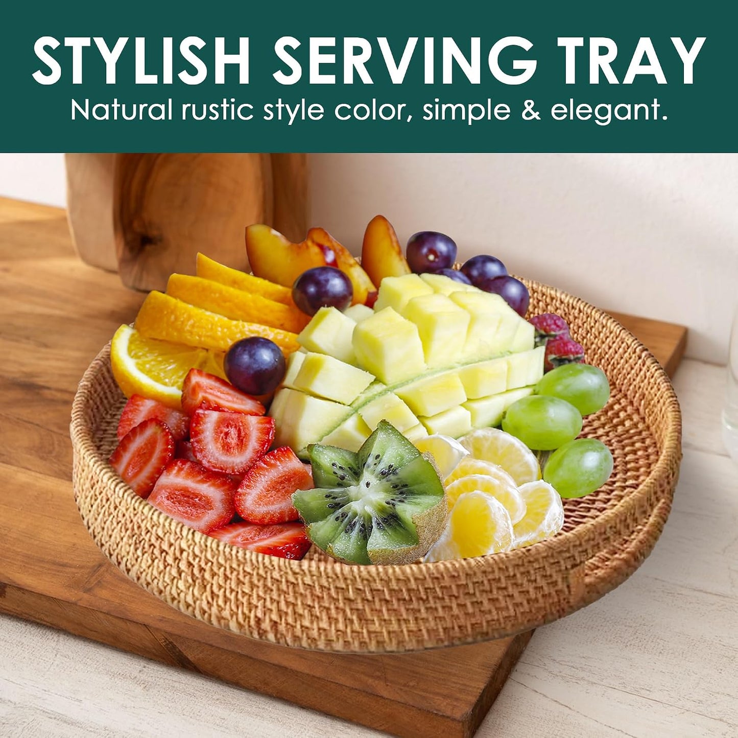 Rattan Tray / Elegant & Durable Serving & Decorative Tray