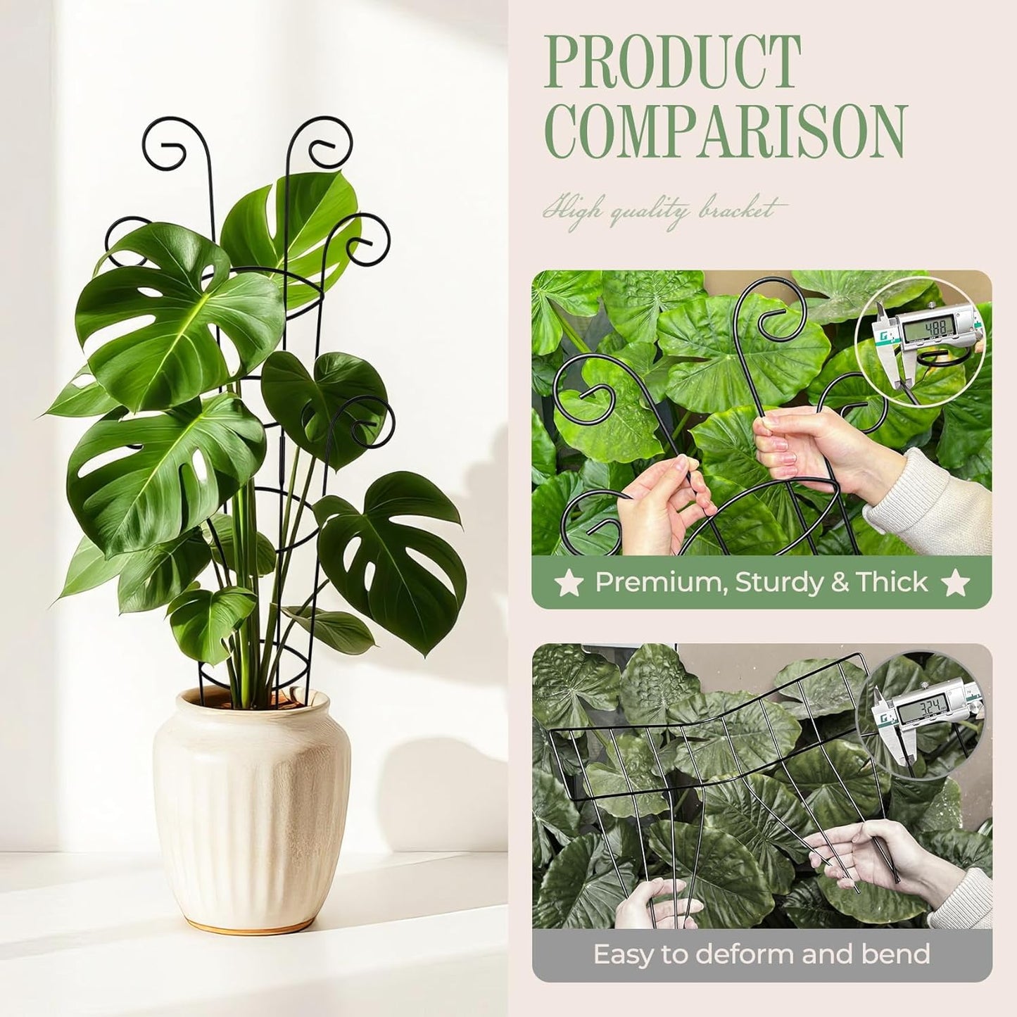 4 Pack 30 Inch Tall Metal Plant Trellis for Climbing Plants Indoor - Rustproof Garden Trellis for Potted Houseplants