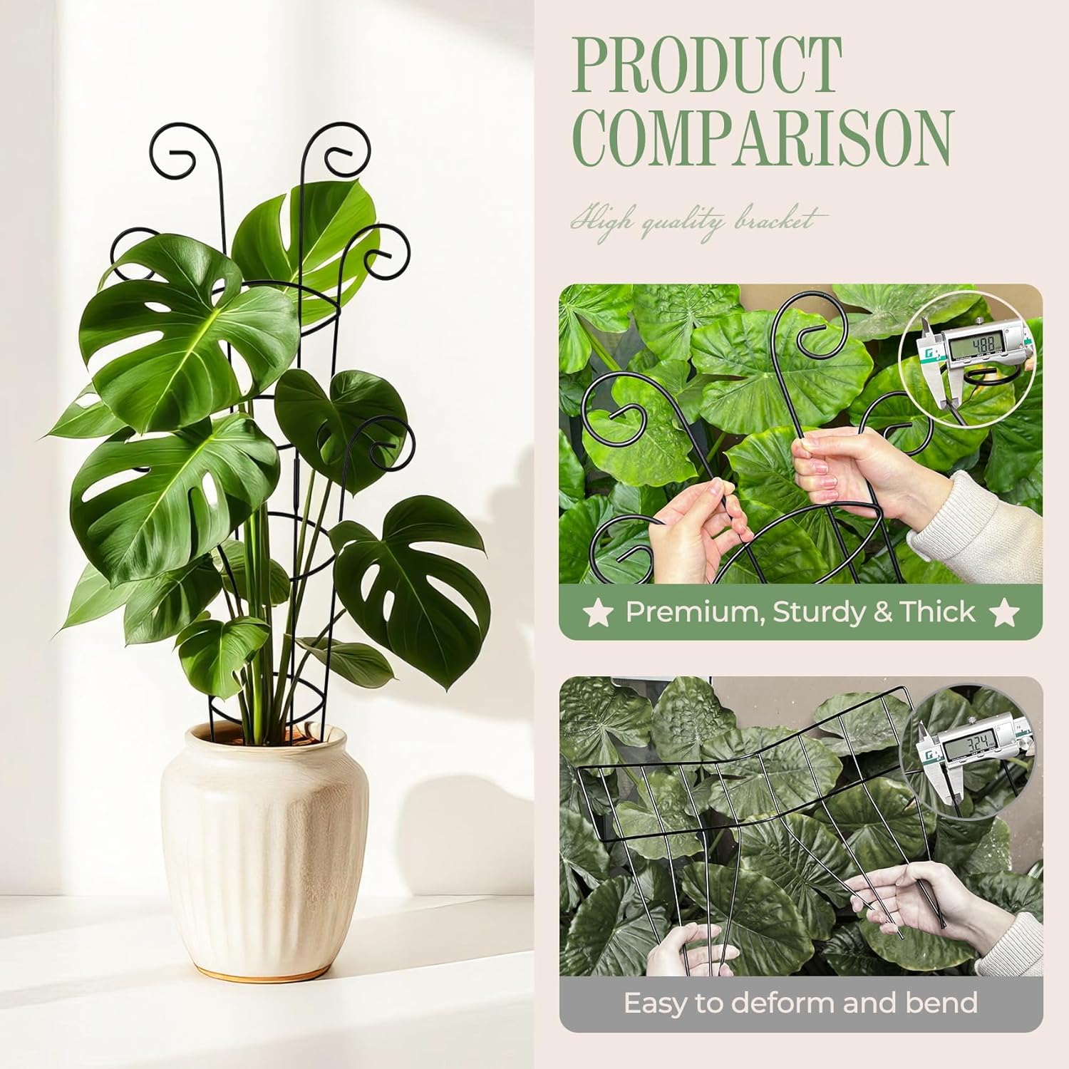 4 Pack 30 Inch Tall Metal Plant Trellis for Climbing Plants Indoor - Rustproof Garden Trellis for Potted Houseplants