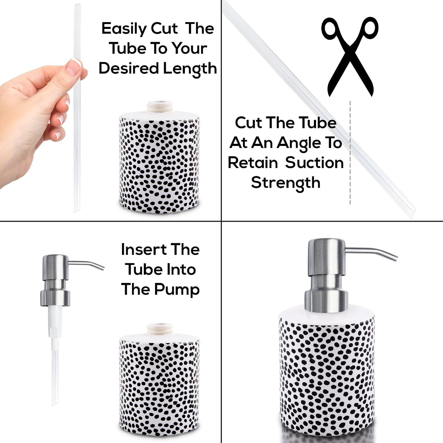 Bathroom Countertop Soap Dispensers (Brushed Nickel, 4 Pack)