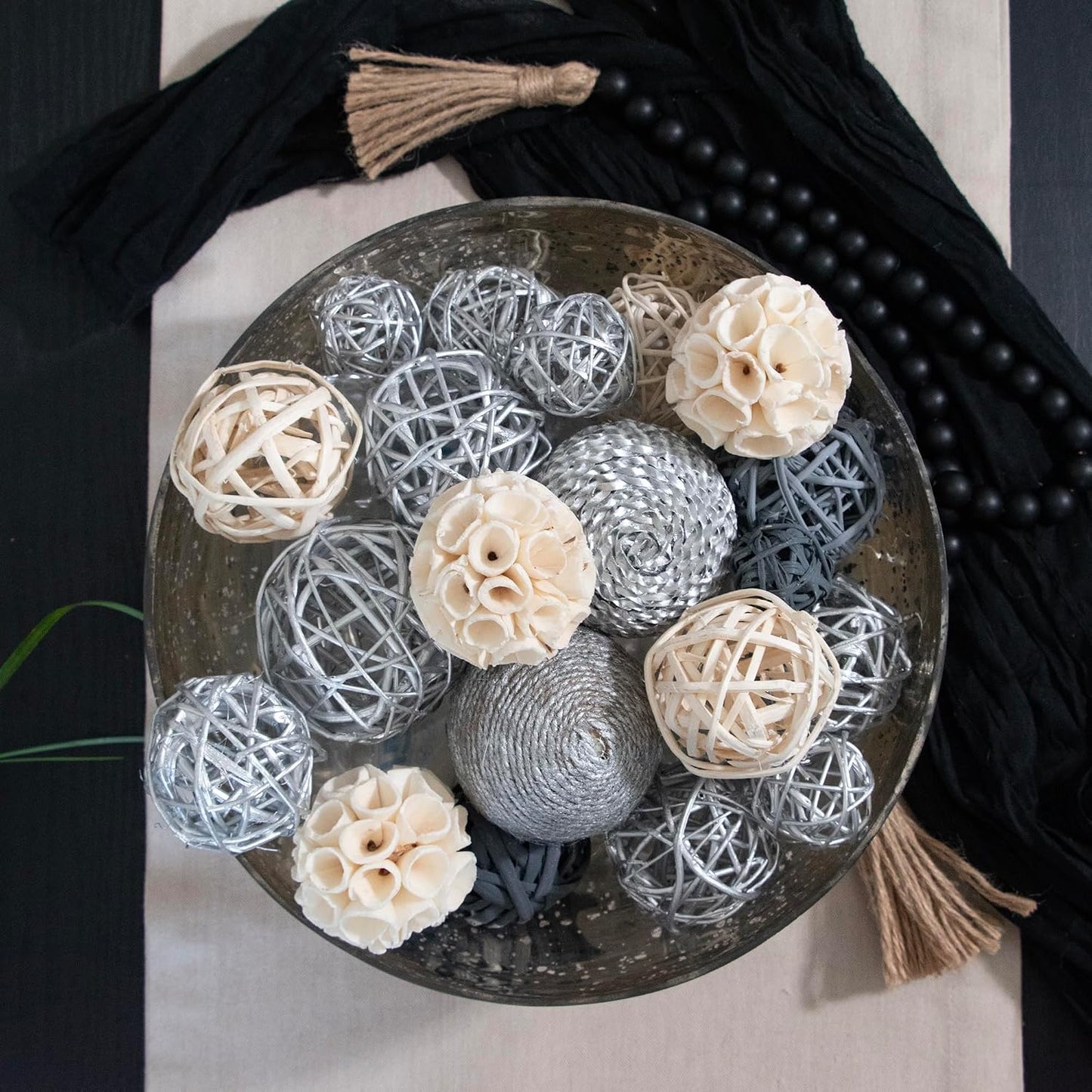 Decorative Balls Bag Bowl Filler Home Decor / Silver