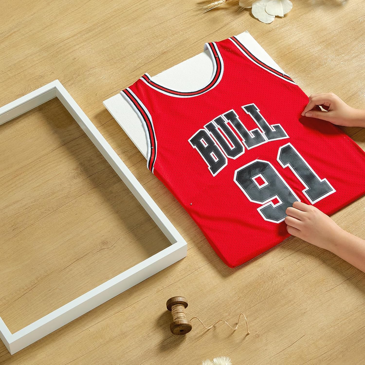 16x20 Large Shadow Box Frame with Thickened Acrylic Panel & Pins | With Linen Back, Upgraded 1.7" Deep White Shadow Box