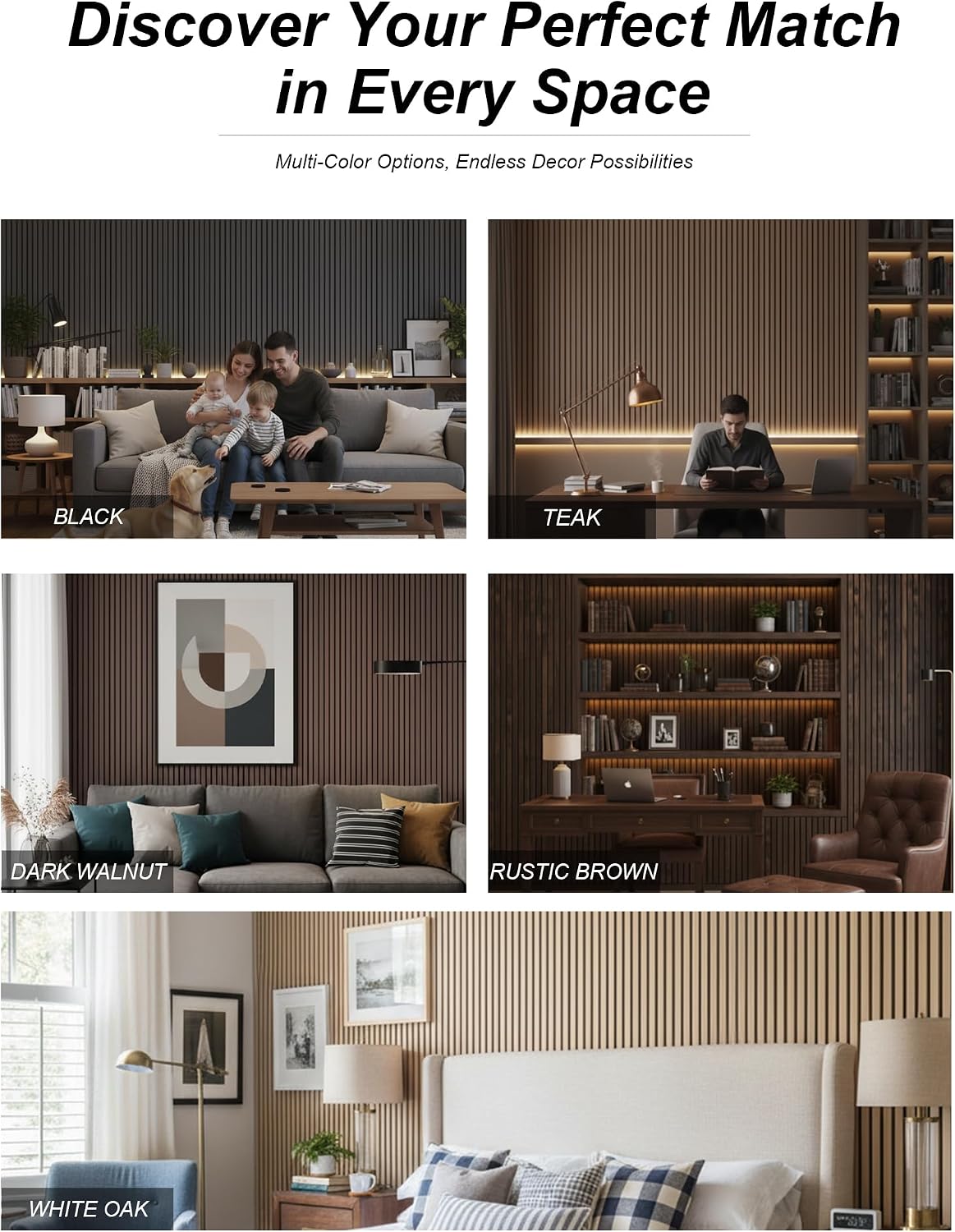 Wood Panels for Wall, White Oak, 2 Pcs, 94.5x12.5 in | Easy Installation, MDF, Wood Grain Veneer, NRC 0.95, Sound