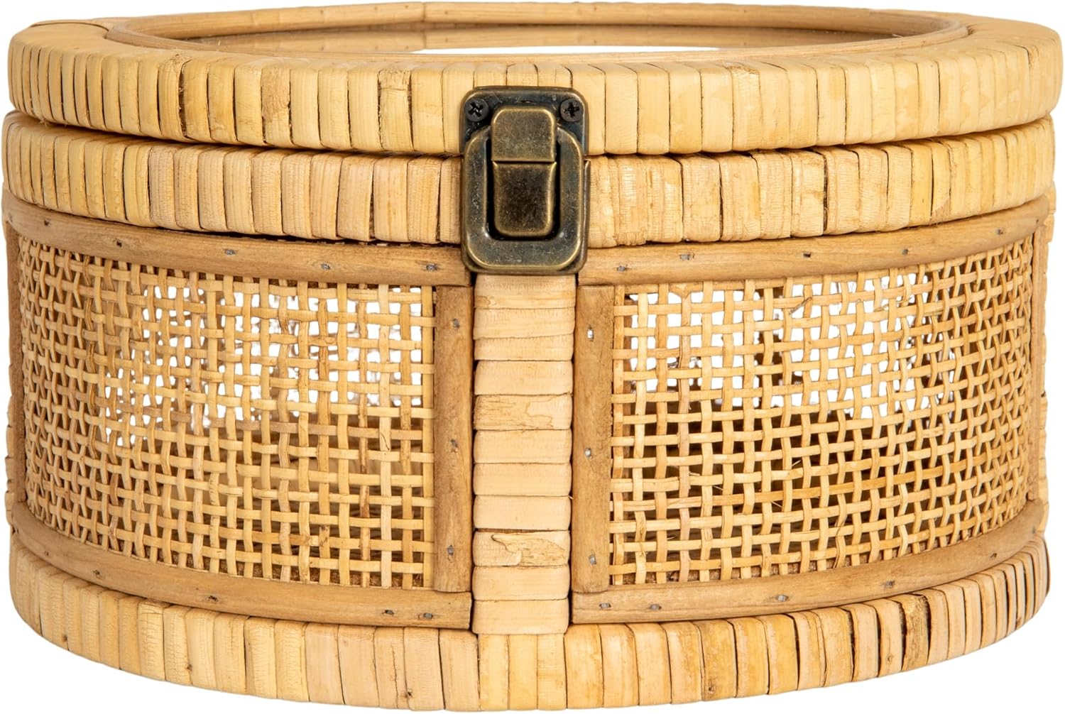 Rattan and Bamboo Nestable Round Storage / Natural / Set of 2