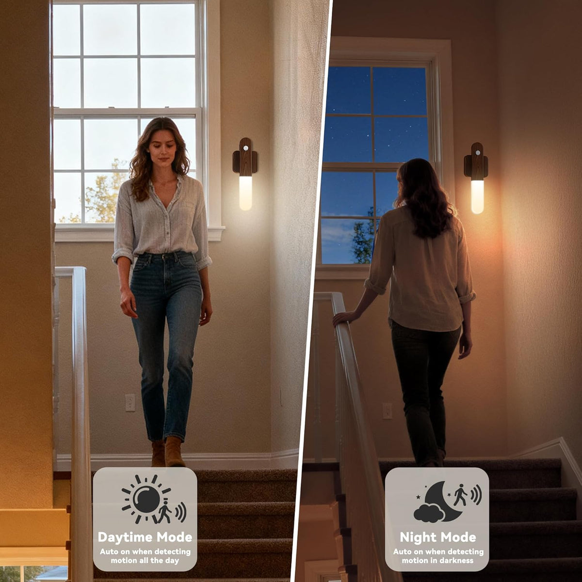 Battery Operated Motion Sensor Wall Sconces Set of 3, Motion Sensor Wall Light Wireless, Magnet Rechargeable LED