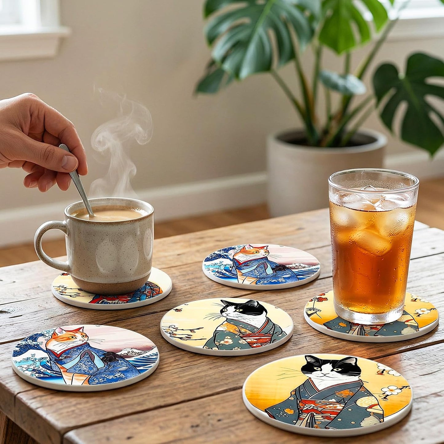 Cat Coaster Set / Cat-silicone / Set of 6