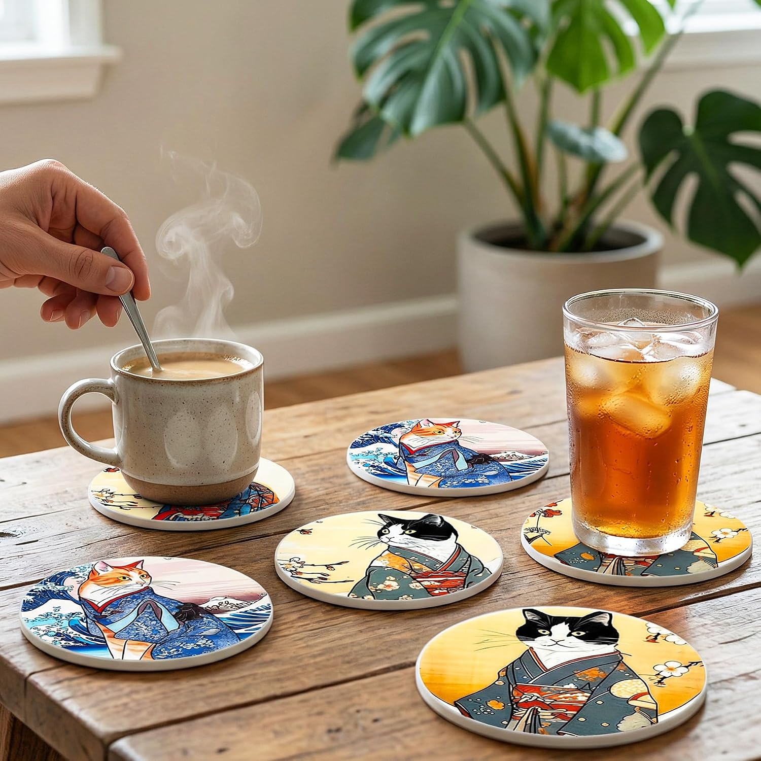 Cat Coaster Set / Cat-silicone / Set of 6
