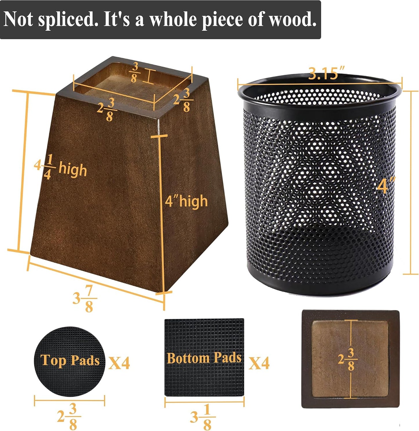 Wood Bed Risers (4 inch Pyramid)