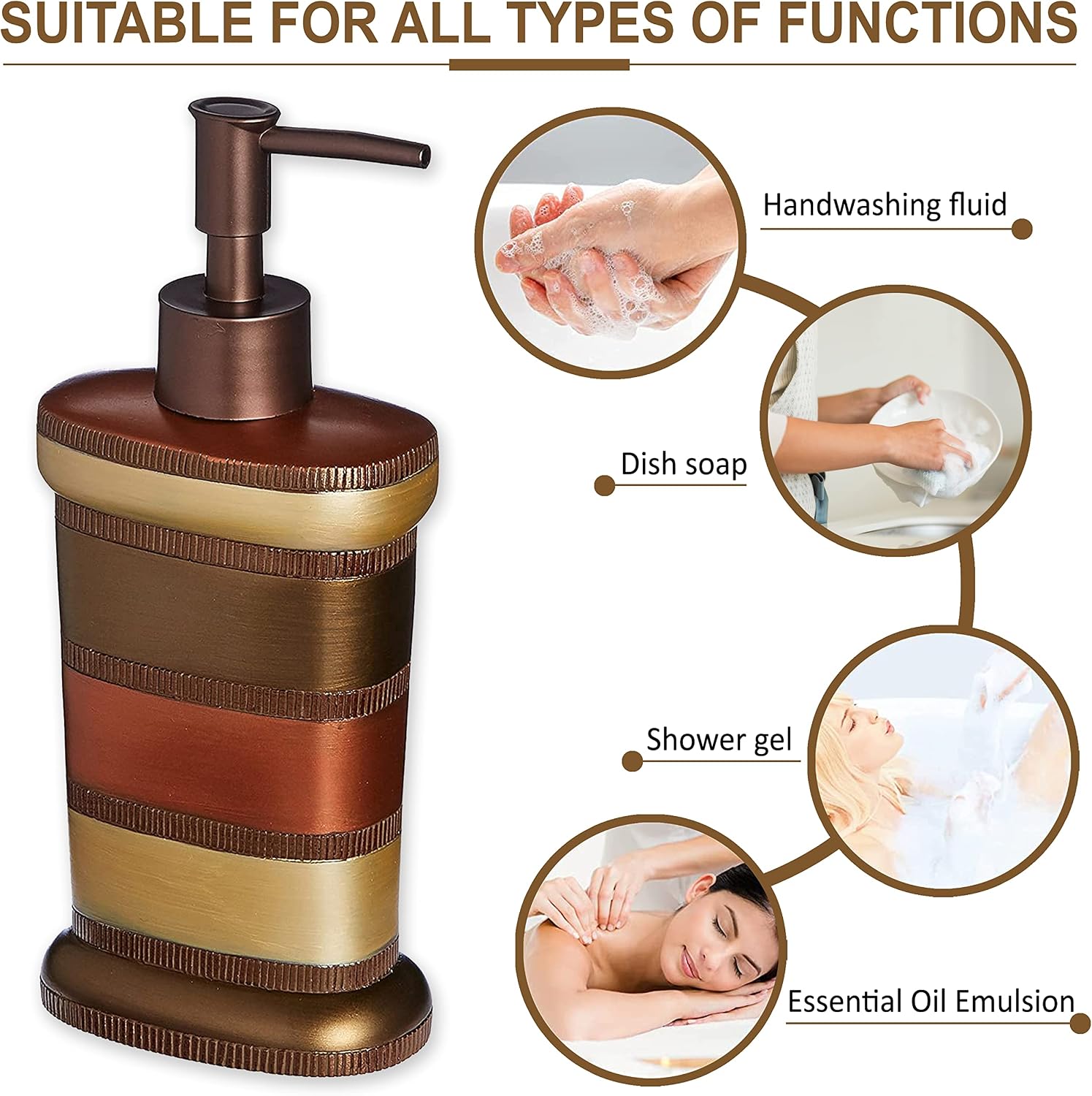Zahari Home 4pc Contempo Stylish Bathroom Accessories Set Shower Soap Dispenser, Tumbler, Tooth Brush Holder and Soap