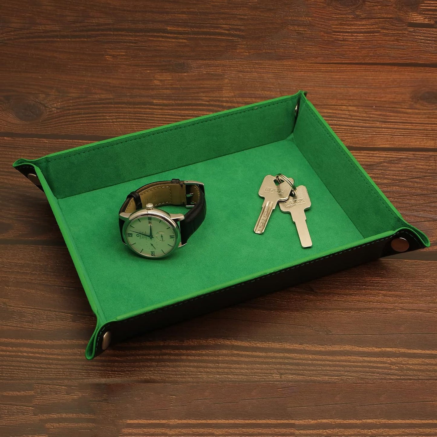 Valet Organizer / Catchall Tray for Jewelry / Green