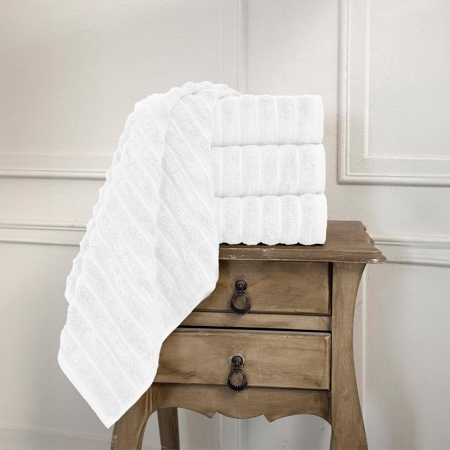 CTT Luxury Hand Towels for Bathroom Set of 4, 100% Turkish Cotton, Quick Dry & Comfy Towels for Hotel & Spa, Highly