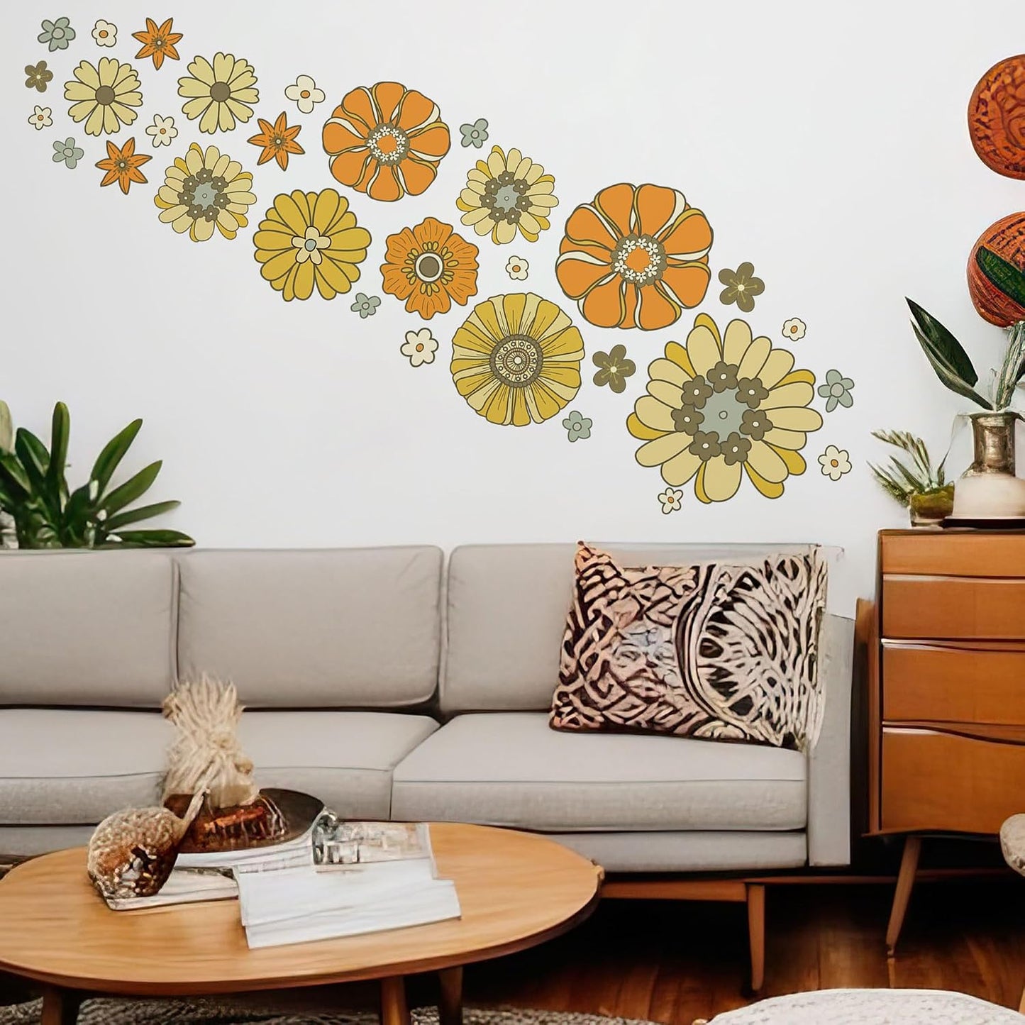 Boho Retro Flower Wall Decal