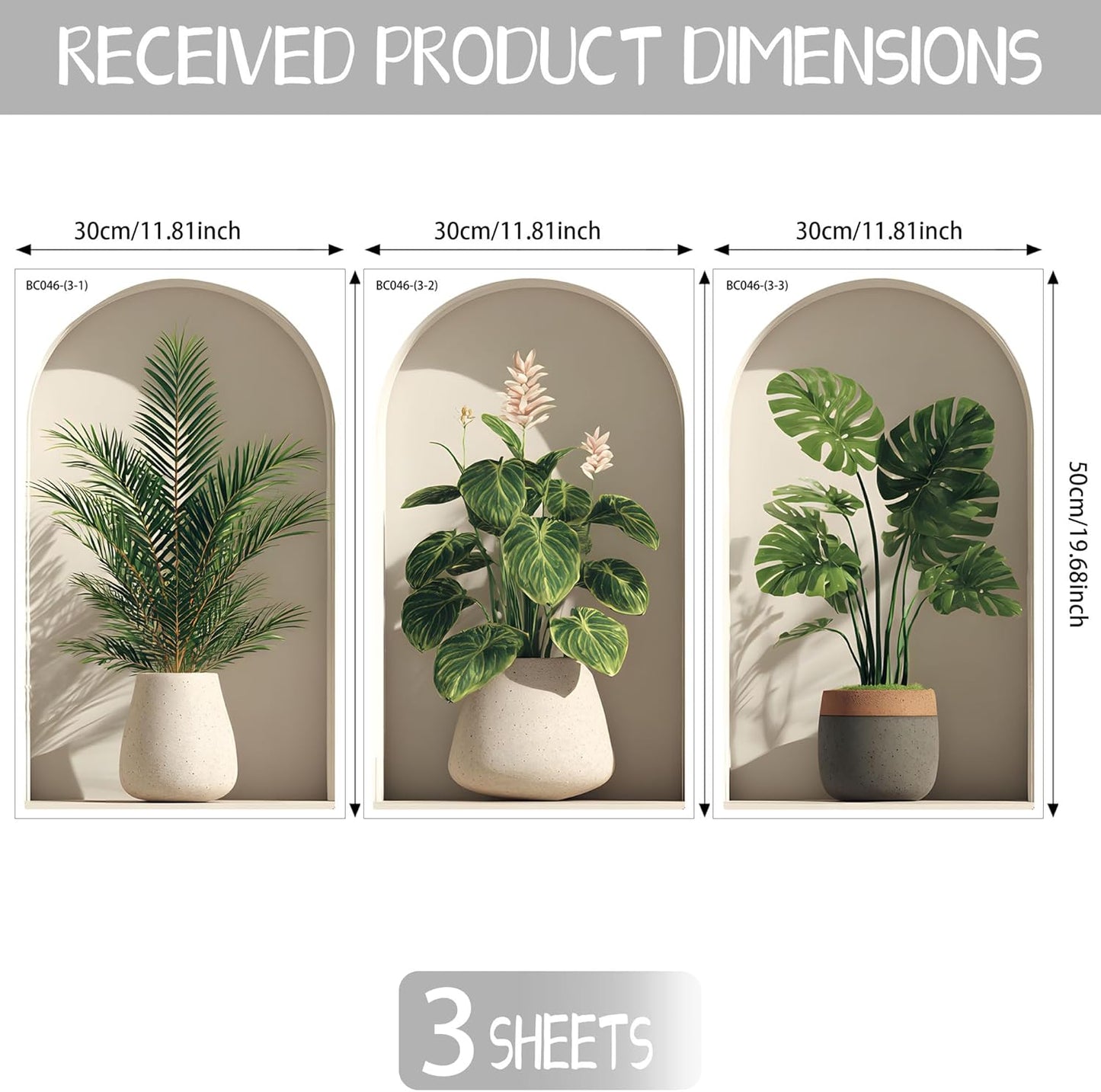 Plants Wall Decals / Potted Flower Decor 46 / Green