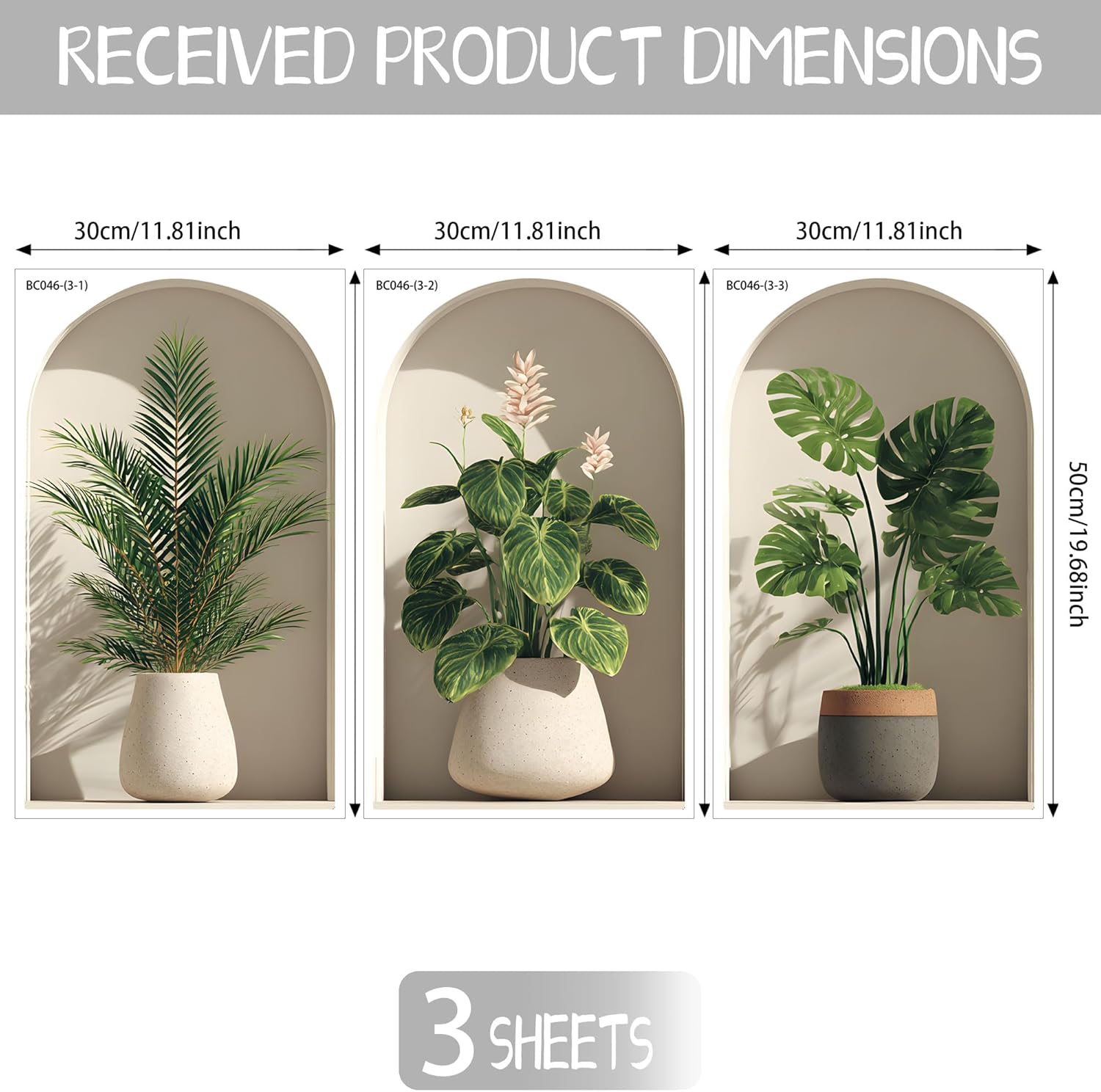 Plants Wall Decals / Potted Flower Decor 46 / Green