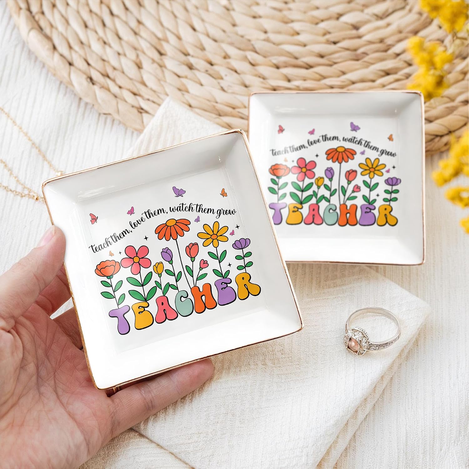 Floral 4" Jewelry Dish / Teacher