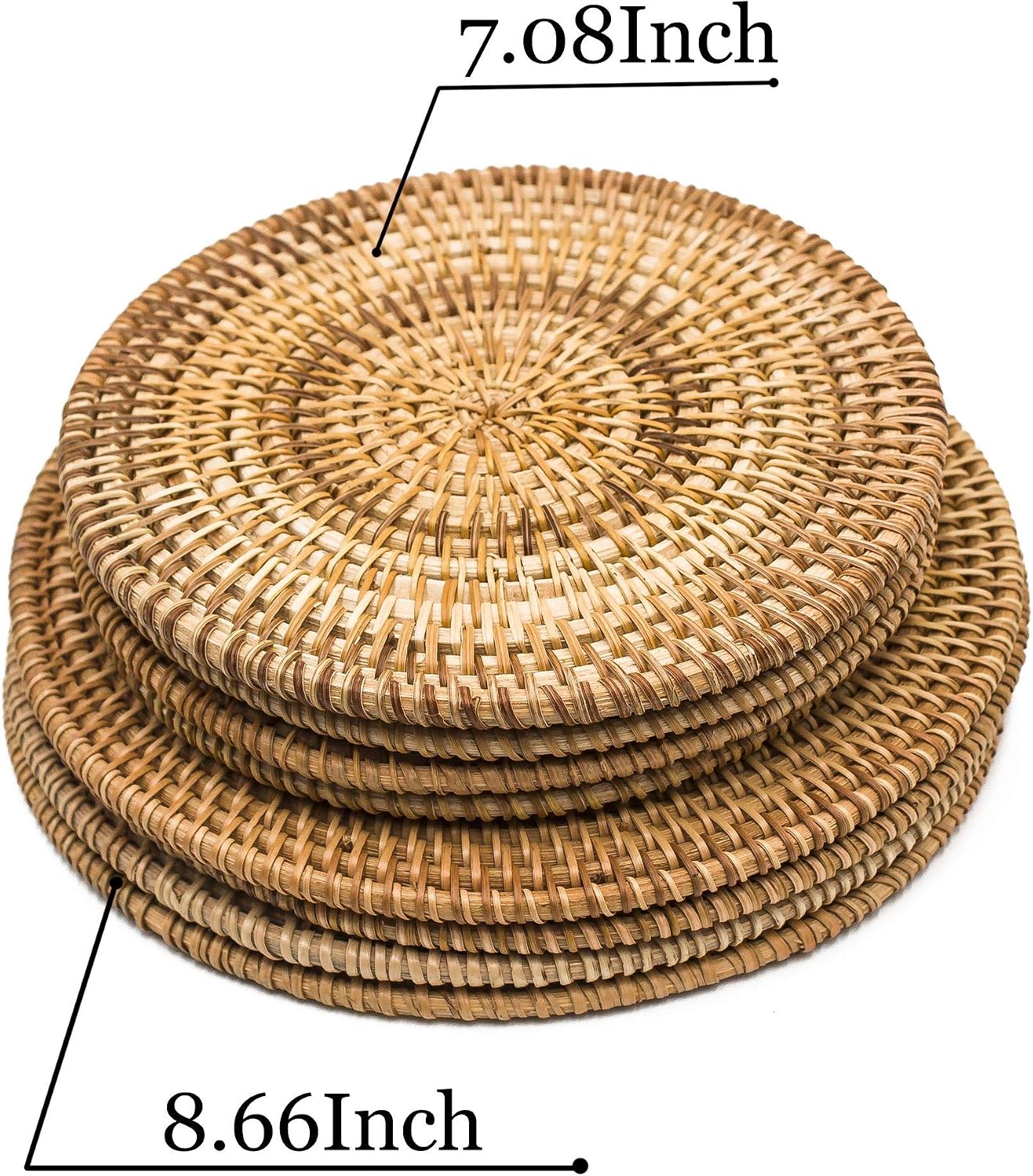 Woven Rattan Trivets Hot Pads for Dinning Table / 8.66 Inch