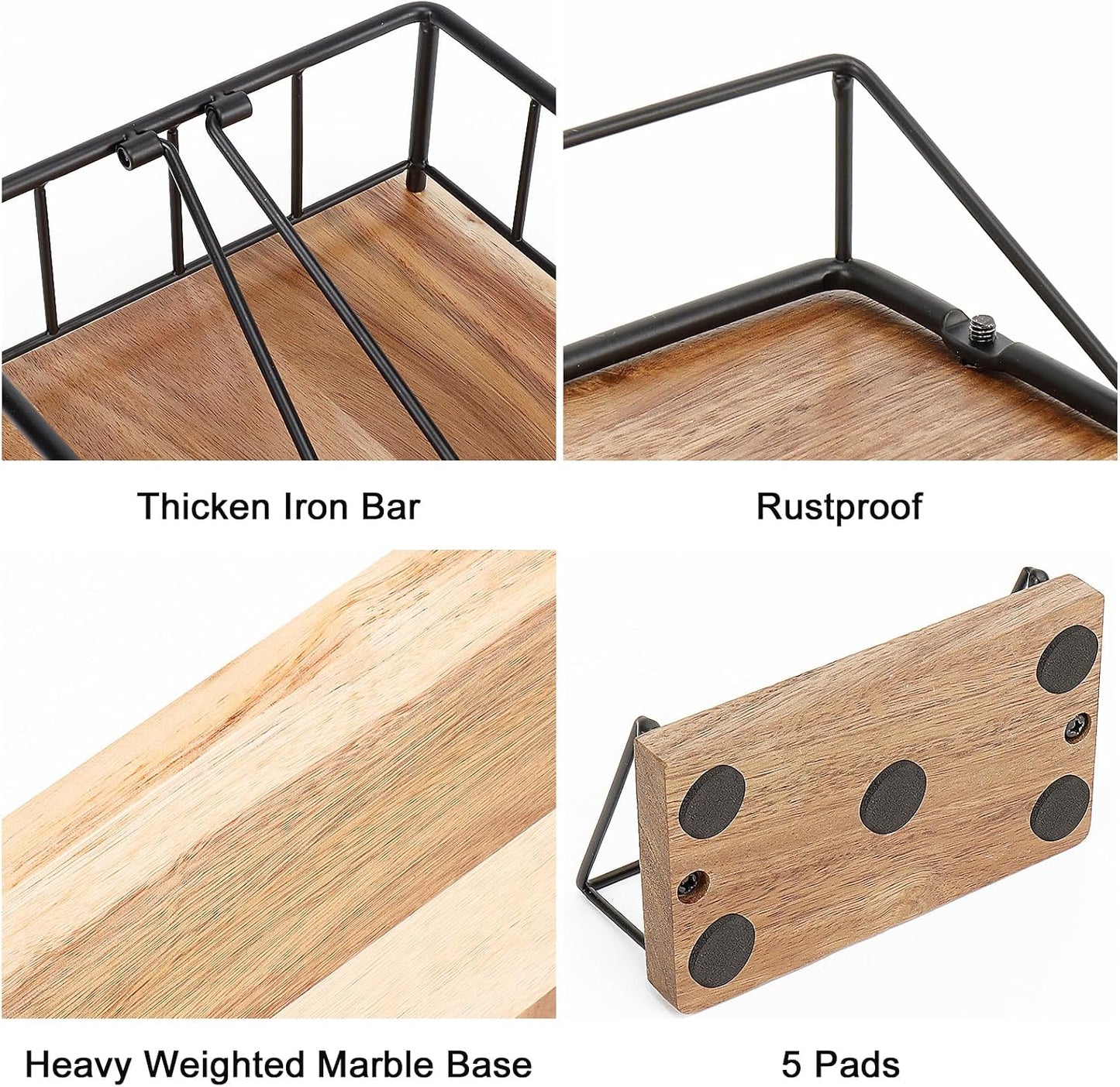 Flat Napkin Holder / Black Napkin Holder Set / Wood