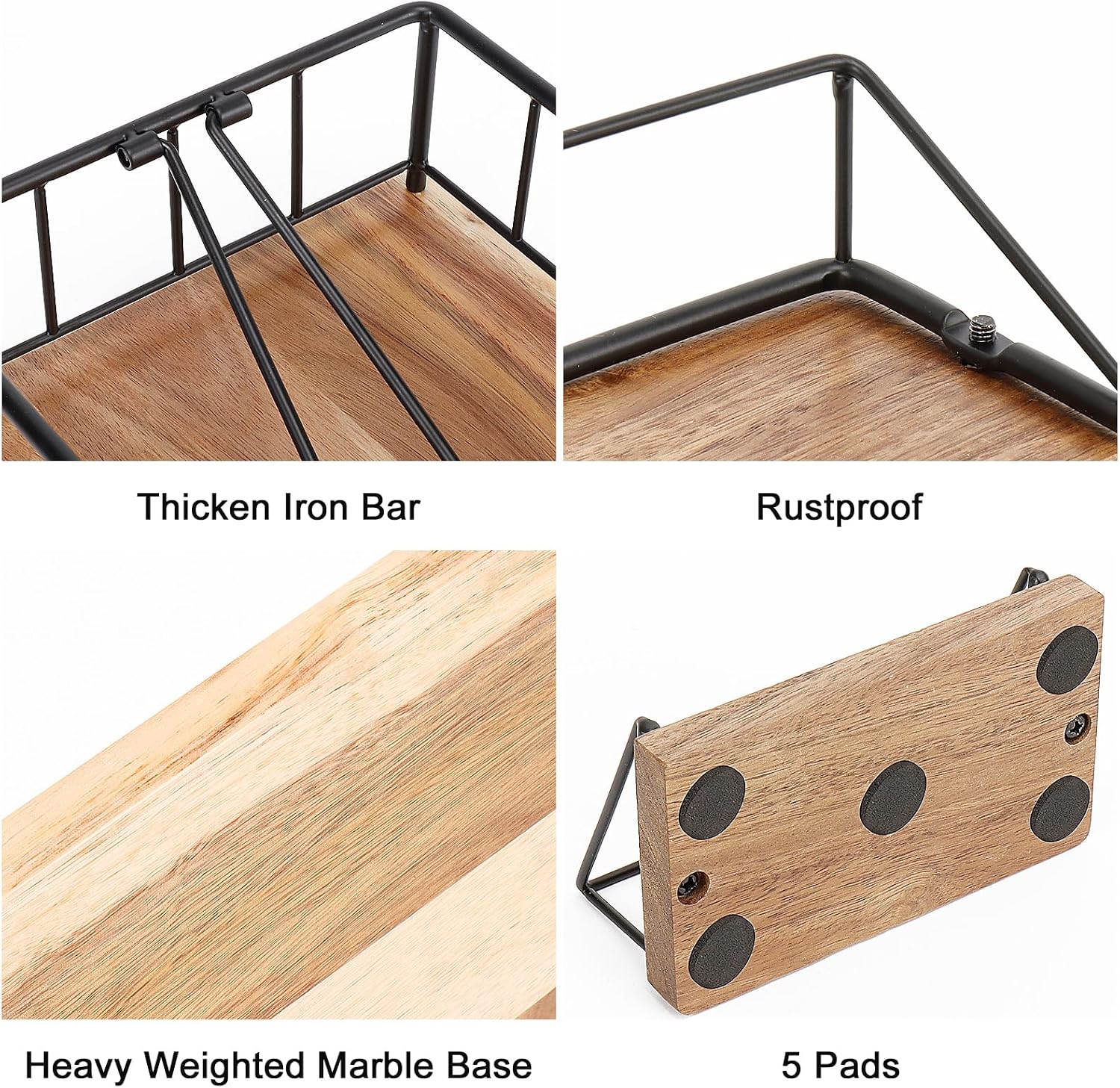 Flat Napkin Holder / Black Napkin Holder Set / Wood