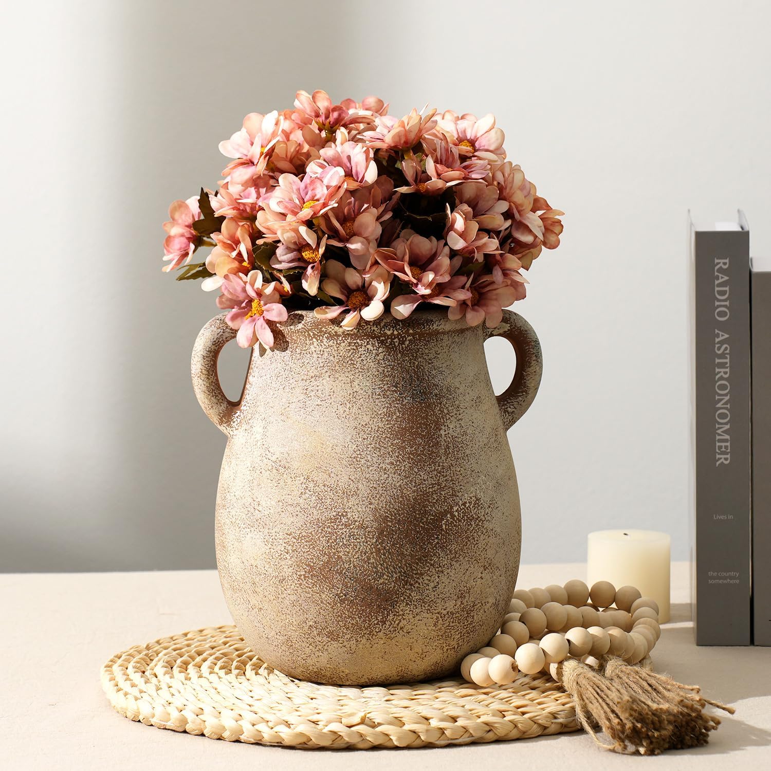 Rustic Farmhouse Vase / 002-terracotta / 7.9 Inch