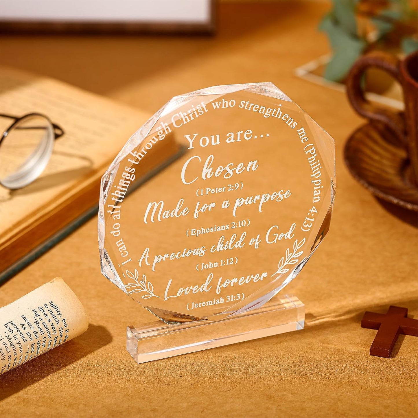 Christian Gifts for Men Inspirational Spiritual Religious Bible Verses Plaque Thank You / Modern