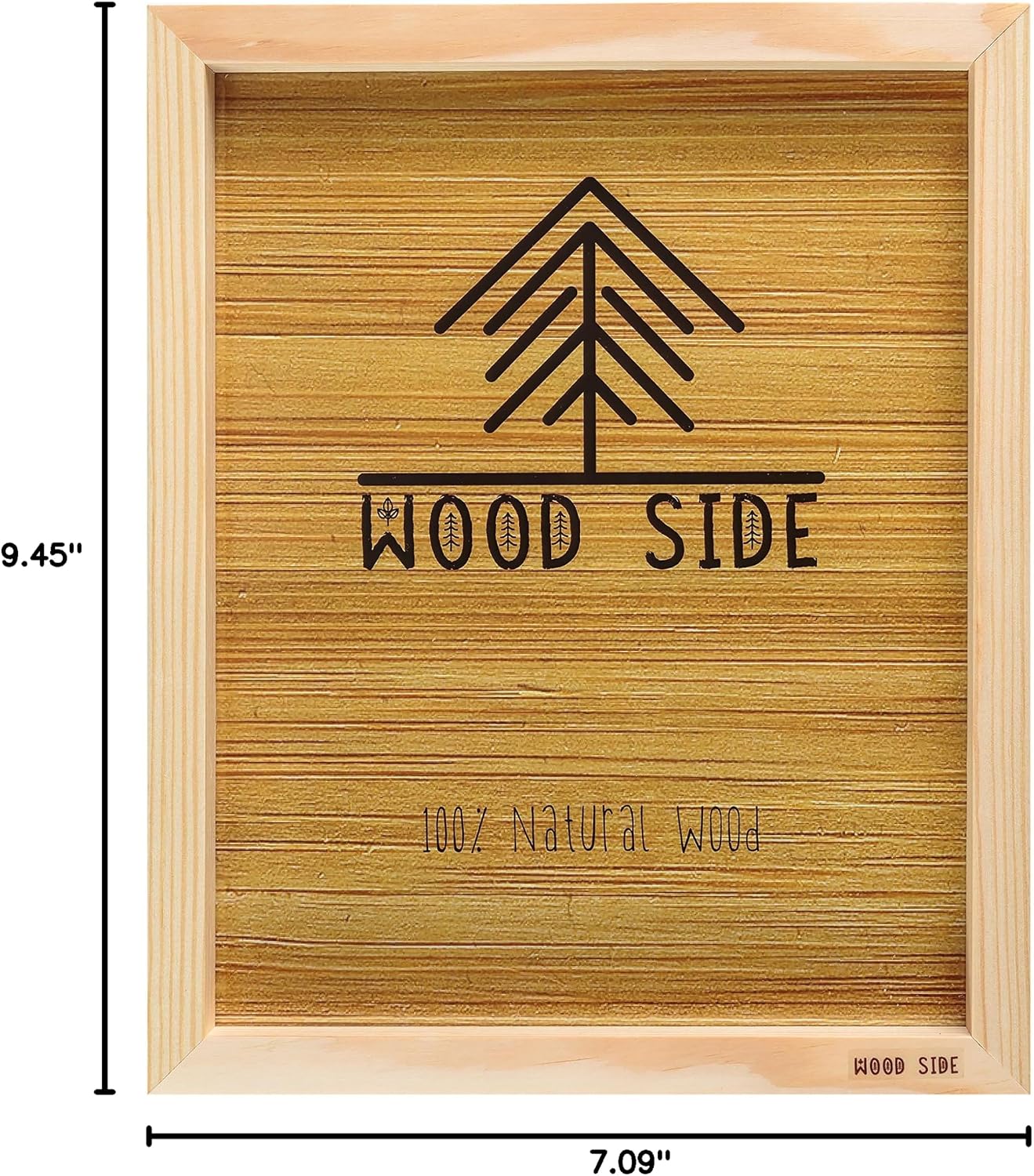 Wooden Poster Picture Frame 18x24-100% Natural Eco Unfinished Solid Pine Wood with Deep Borders for Wall Mounting Photo