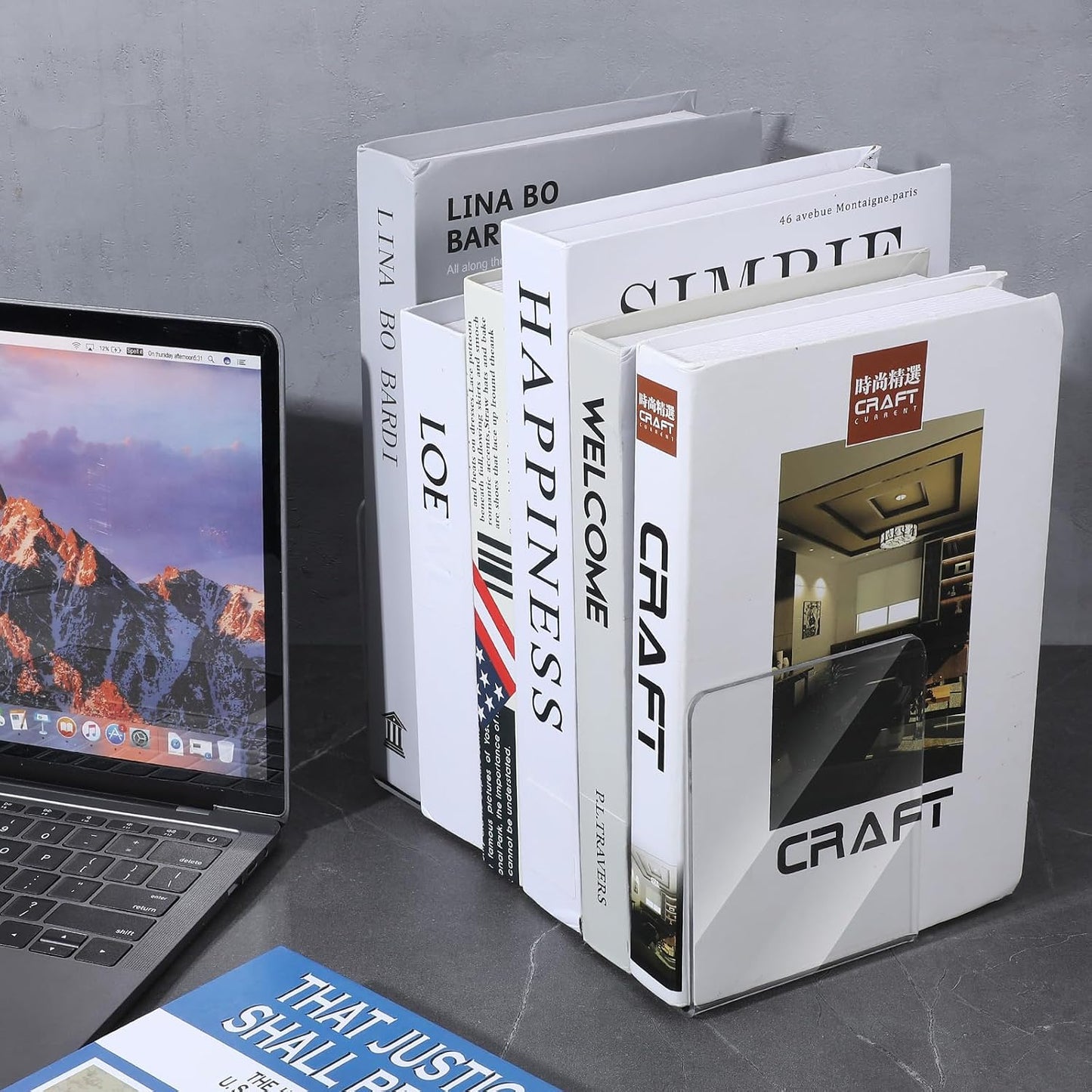 Acrylic Bookends / Bookends / Clear / Set of 16