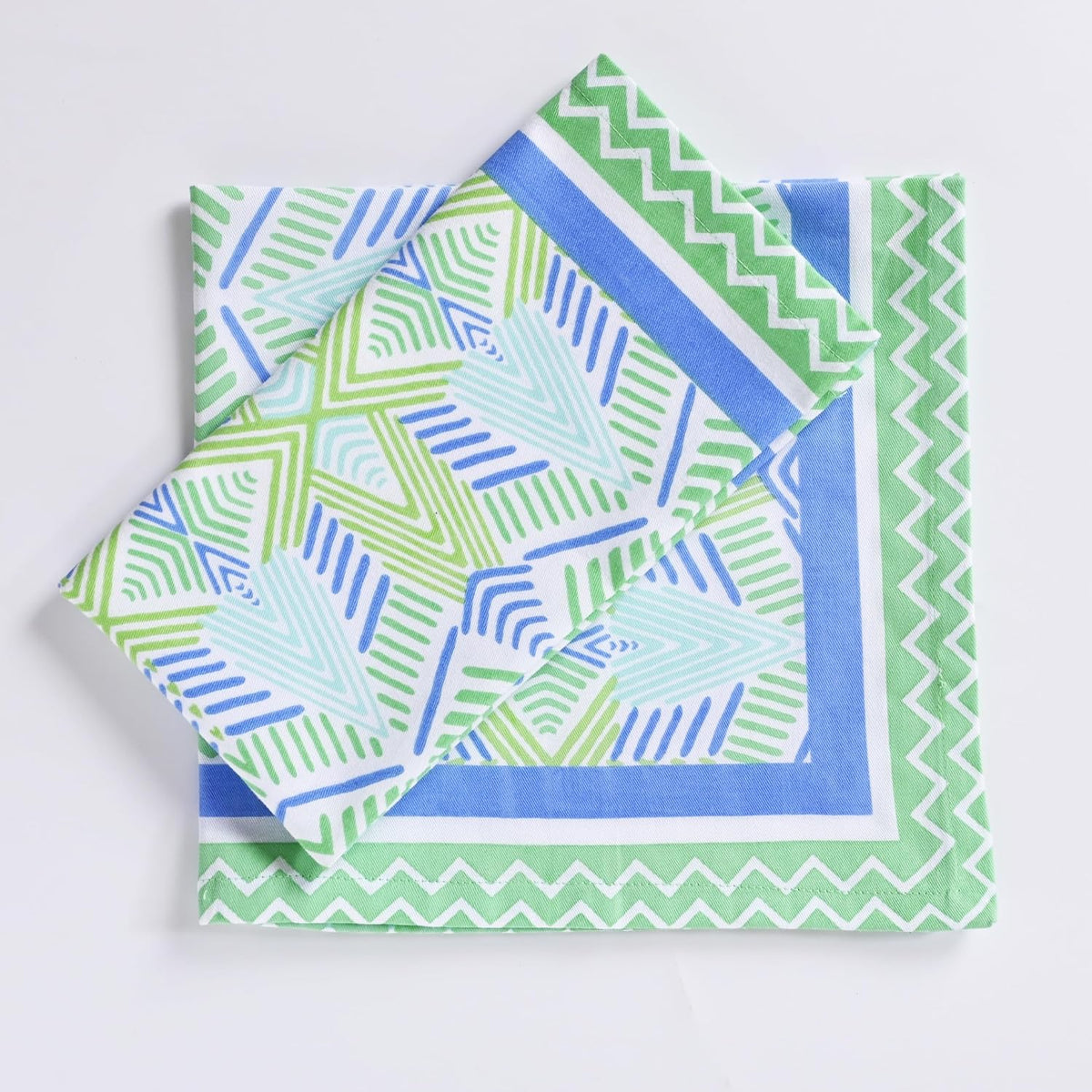 FINGERCRAFT Cloth Napkins Set of 12, 100% Cotton, 20x20 Inch, Blue Lagoon | Mitered corner, washable, soft, absorbent