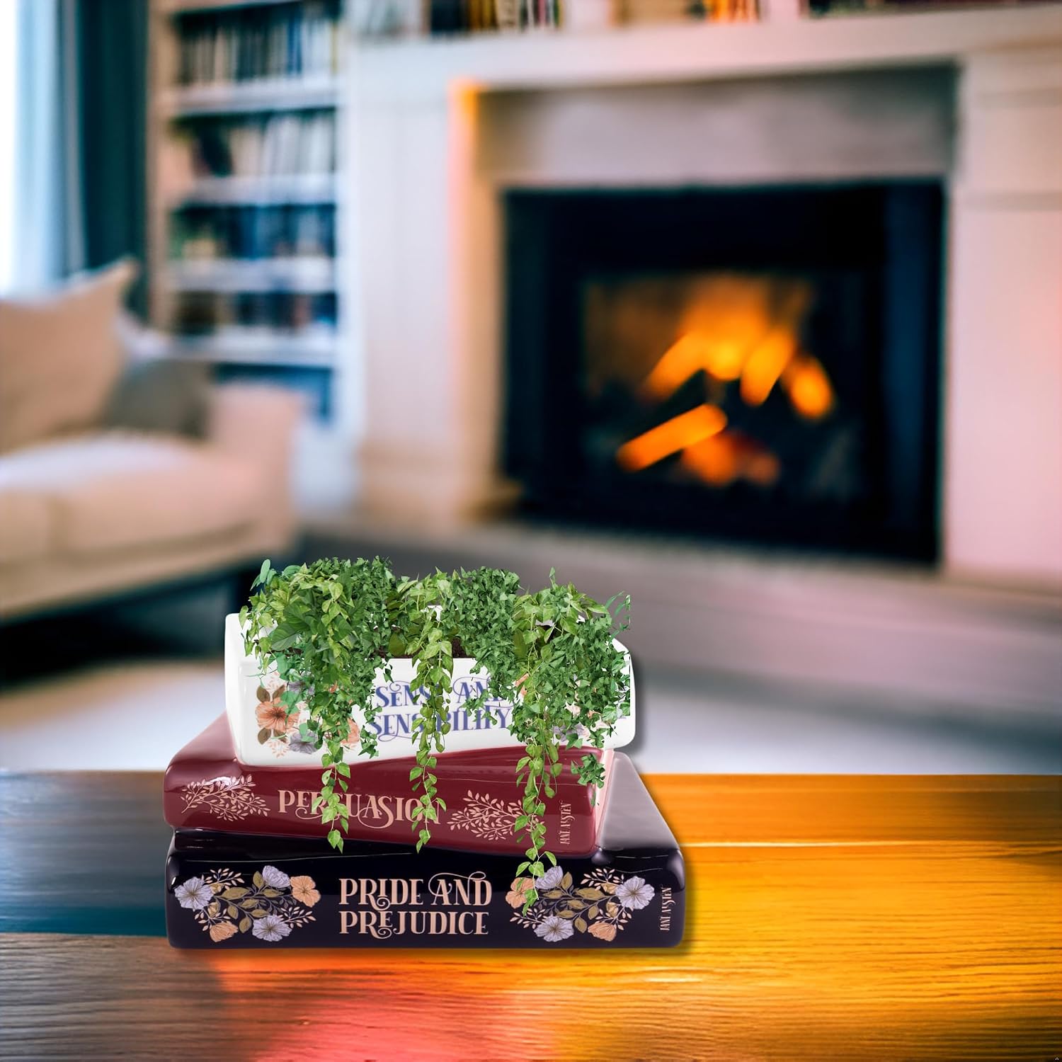 Ceramic Planter / Steel Mill & Co Original Small Book-Shaped Decorative Planter