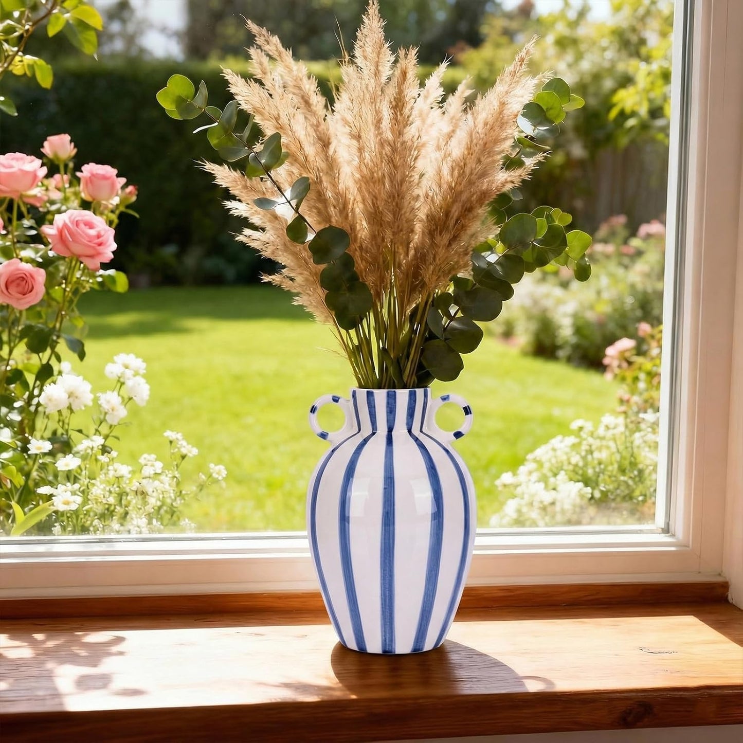 Modern Checkered Vase / Blue