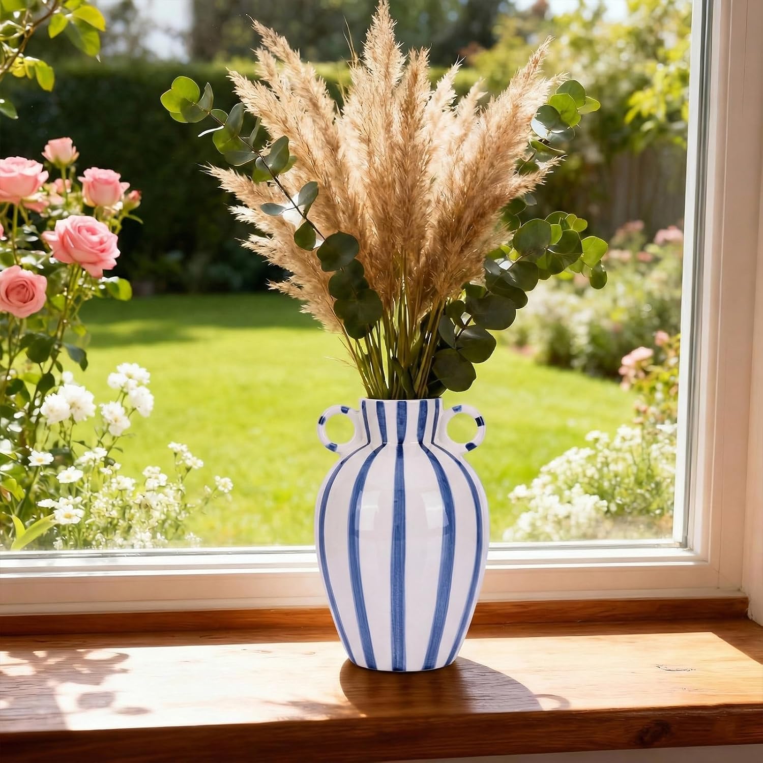 Modern Checkered Vase / Blue