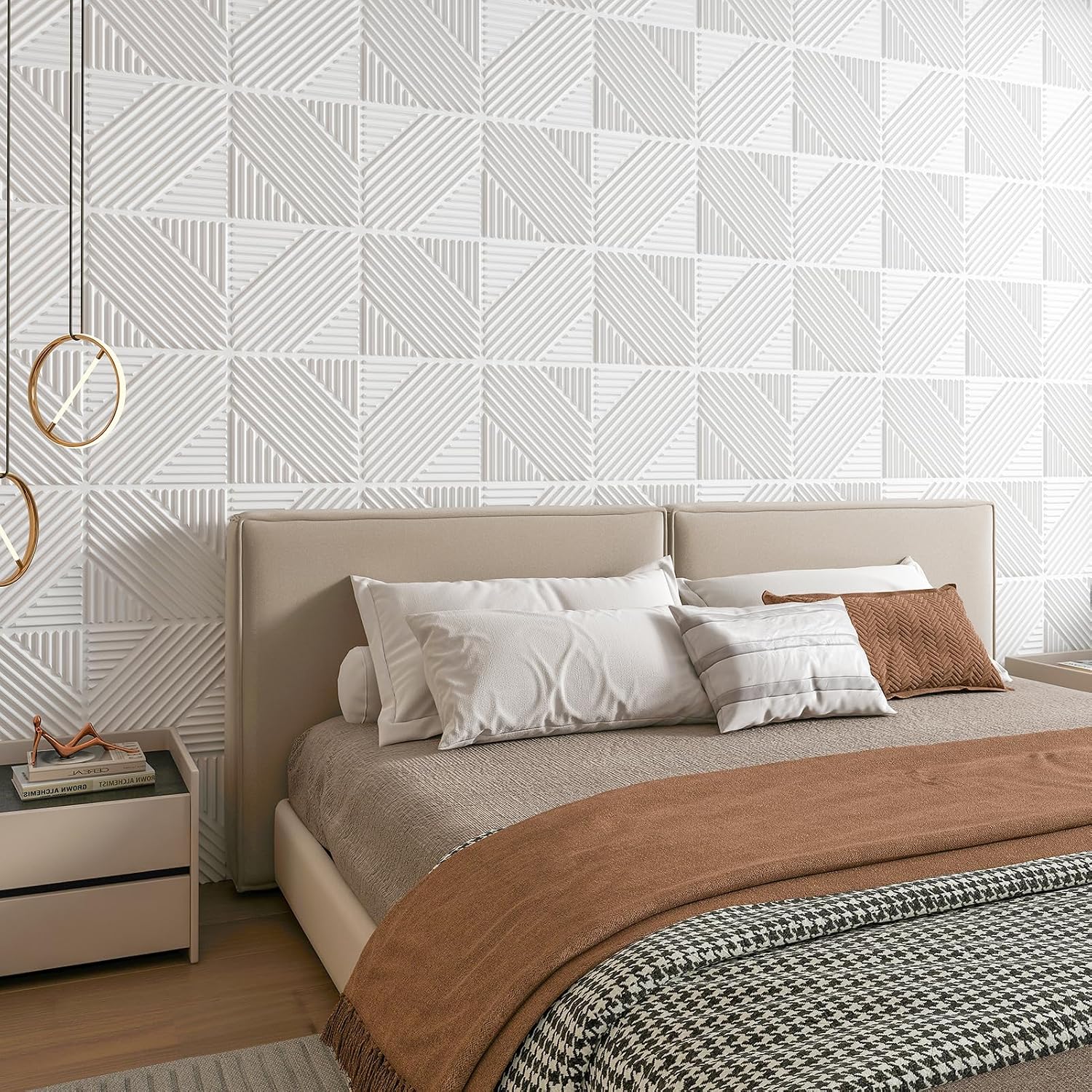 Art3d 3D Textured Accent Wall Panels, 12 x 12 Inch, 33-Pack, White | Premium PVC, Waterproof, Anti-Sag, Scratch