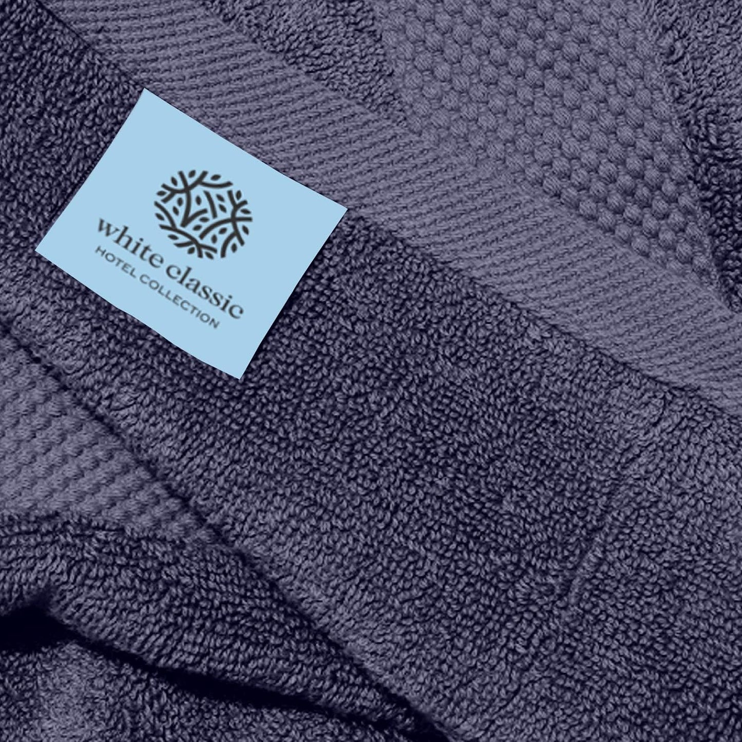 White Classic Luxury Navy Blue Hand Towels - Soft 100% Turkish Cotton | Highly Absorbent Hotel spa Bathroom Towel