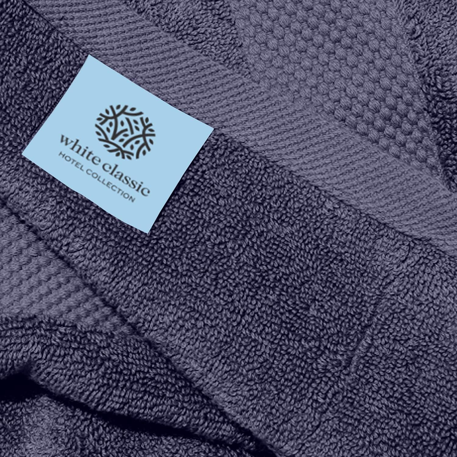 White Classic Luxury Navy Blue Hand Towels - Soft 100% Turkish Cotton | Highly Absorbent Hotel spa Bathroom Towel