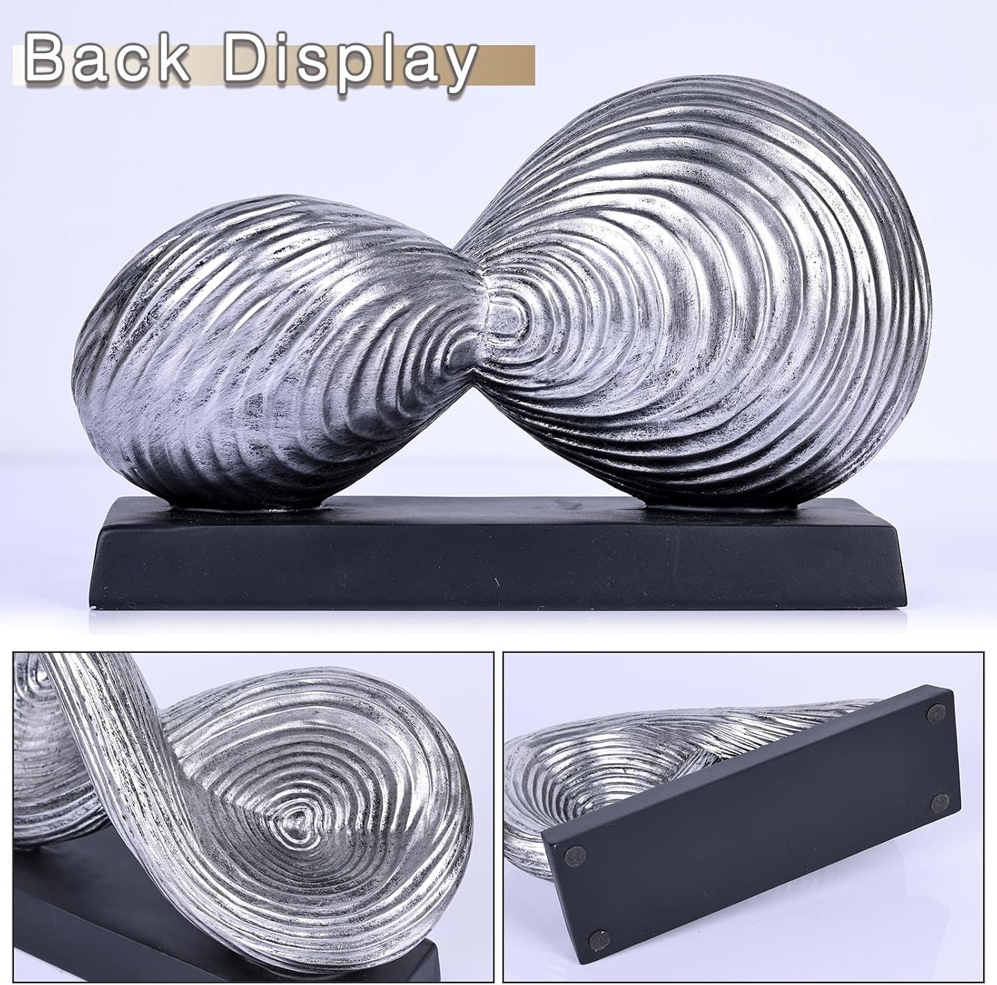 Modern Infinity Loop Symbol Sculpture / Silver