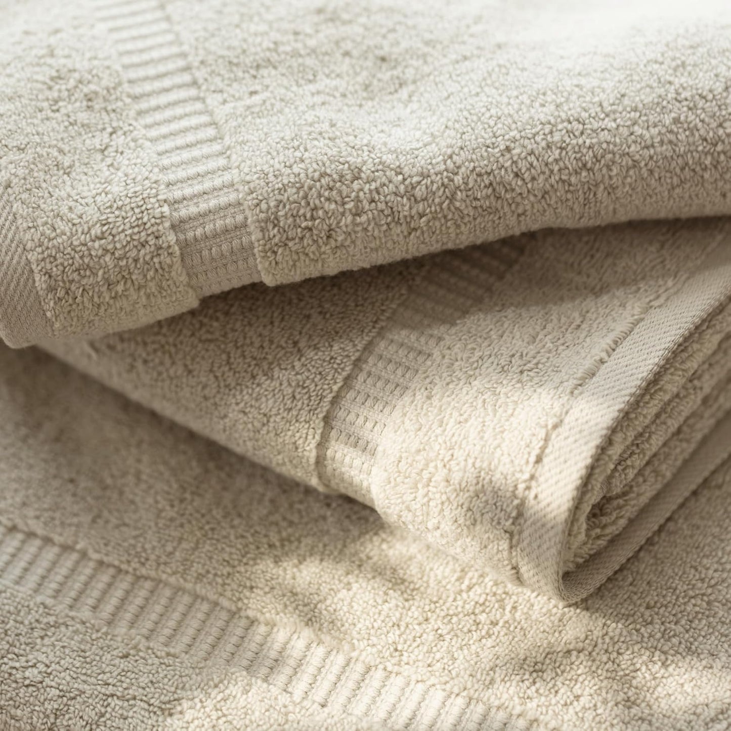 SALBAKOS 12-Piece 100% Turkish Cotton Washcloths and Face Towels, Stone | 13x13 in Standard Size Small Towel, Multi-use