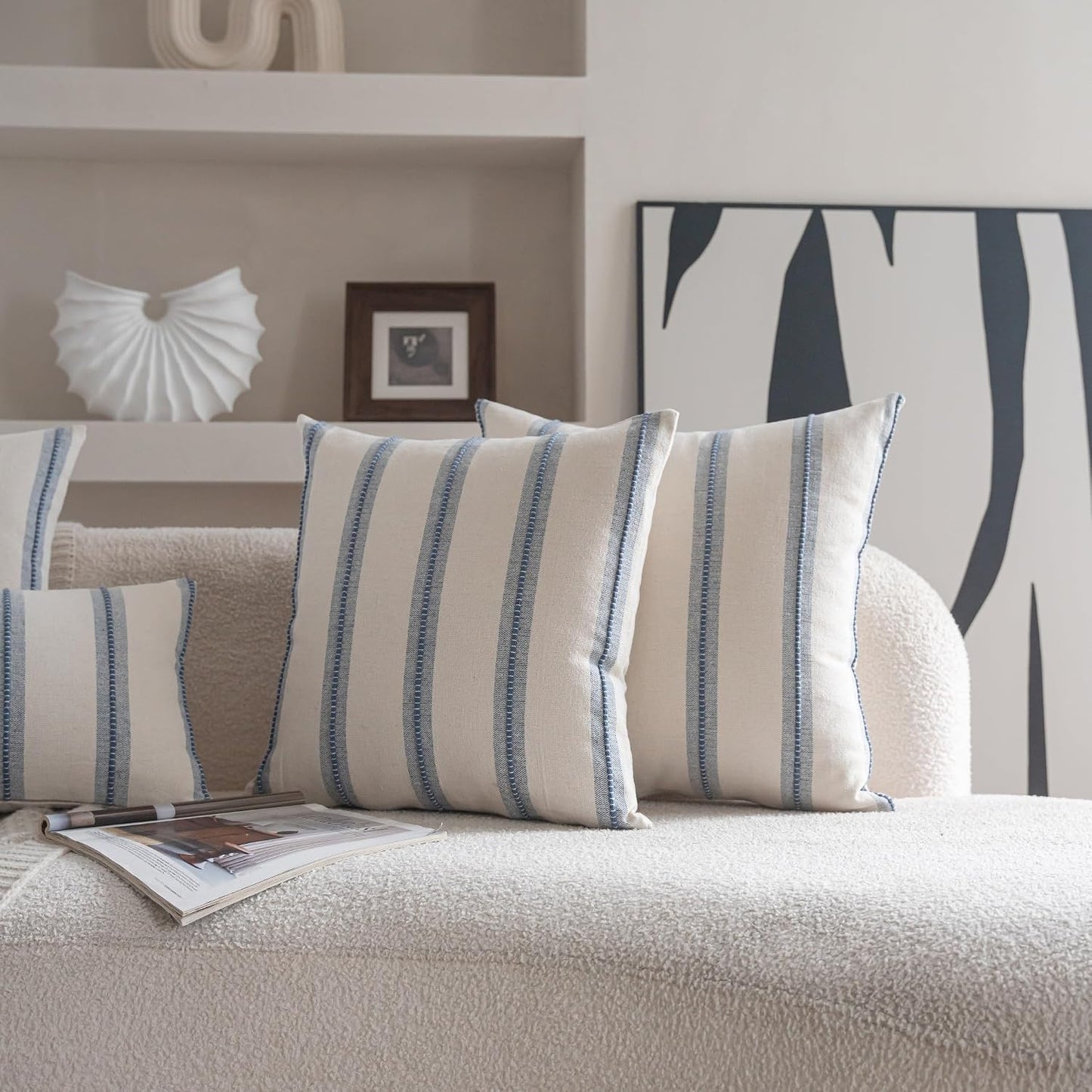 Boho Throw Pillow Covers / Classic Blue / 18 x 18 / Set of 2