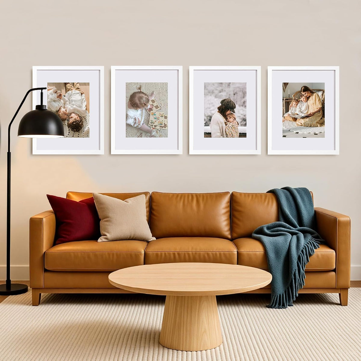 eletecpro 16x20 Picture Frames, Acrylic Cover, White, Set of 5 | Display Photo 11x14 with Mat or 16x20 without