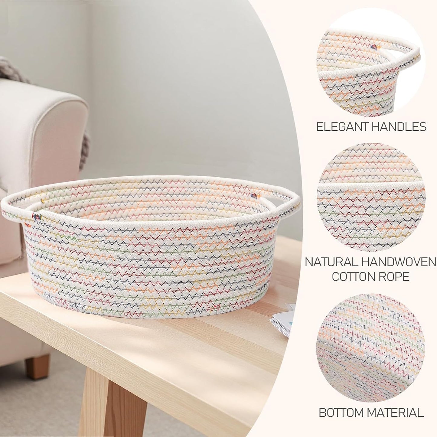 Woven Basket / Organizer / Colorful