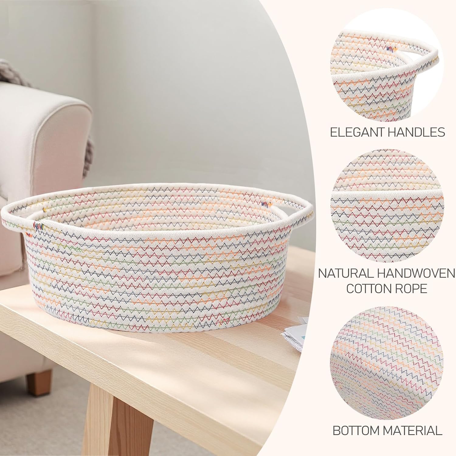 Woven Basket / Organizer / Colorful