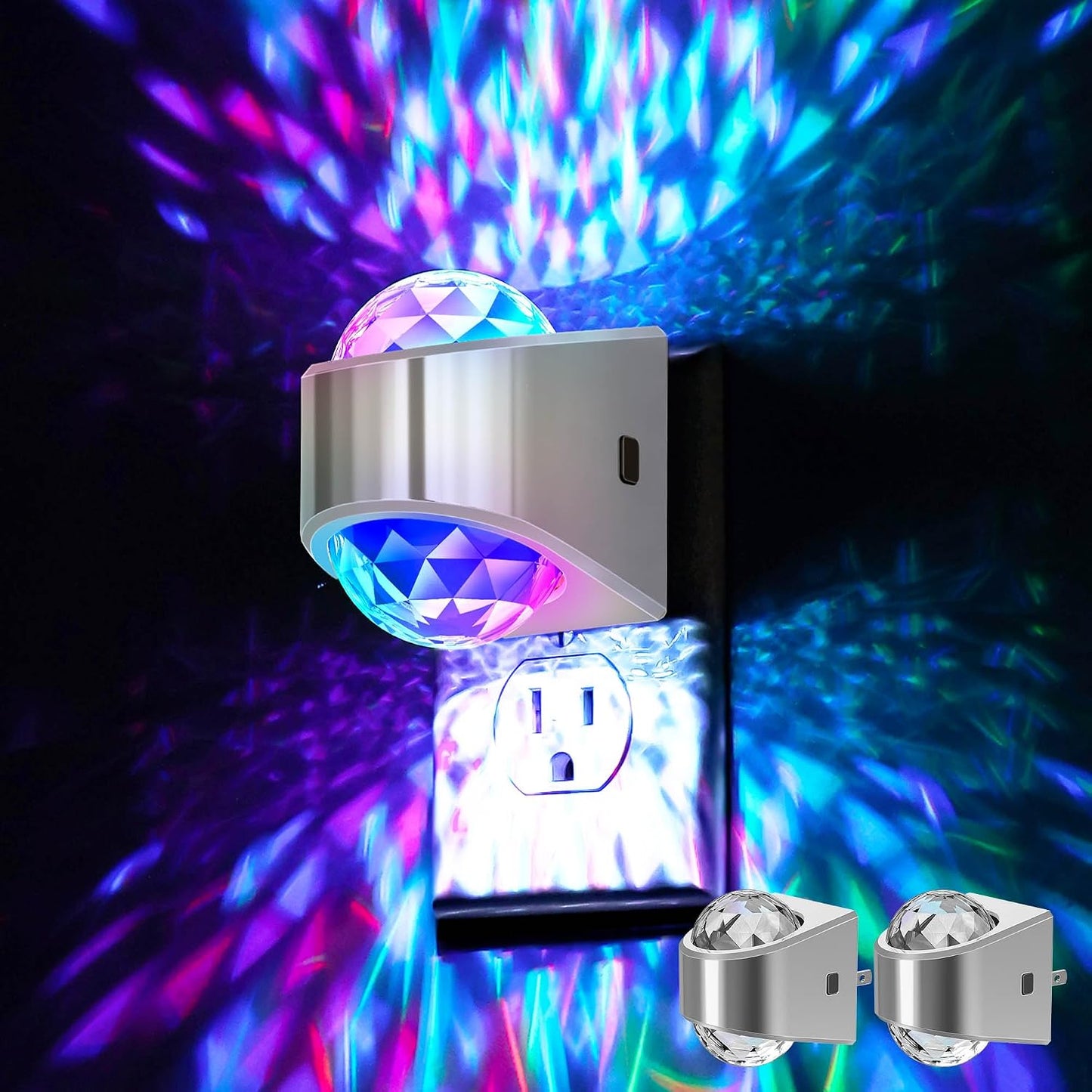 Briignite Night Lights Plug into Wall, Night Light Projector 9-Color RGB