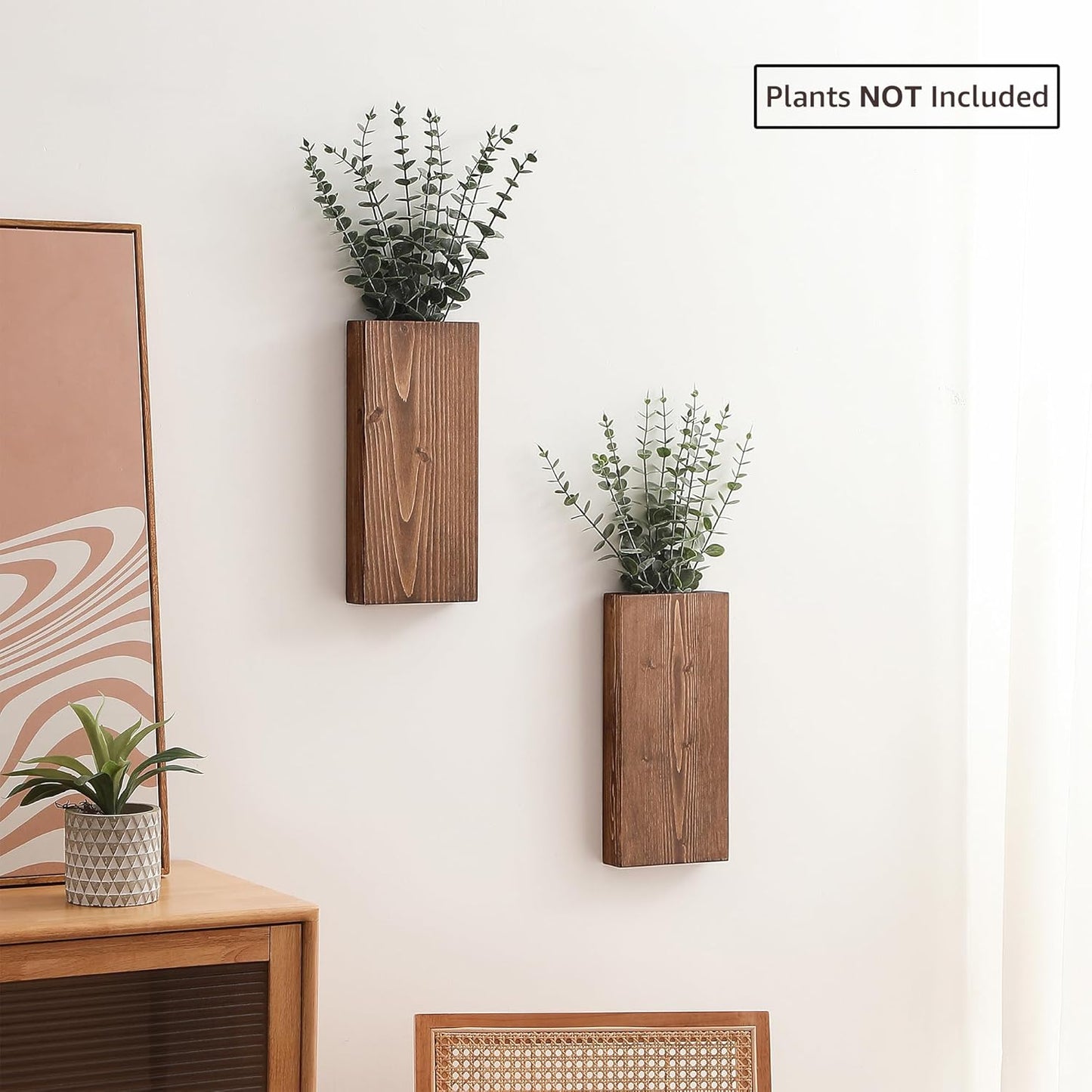 Wood Wall Planter / Walnut / Set of 2