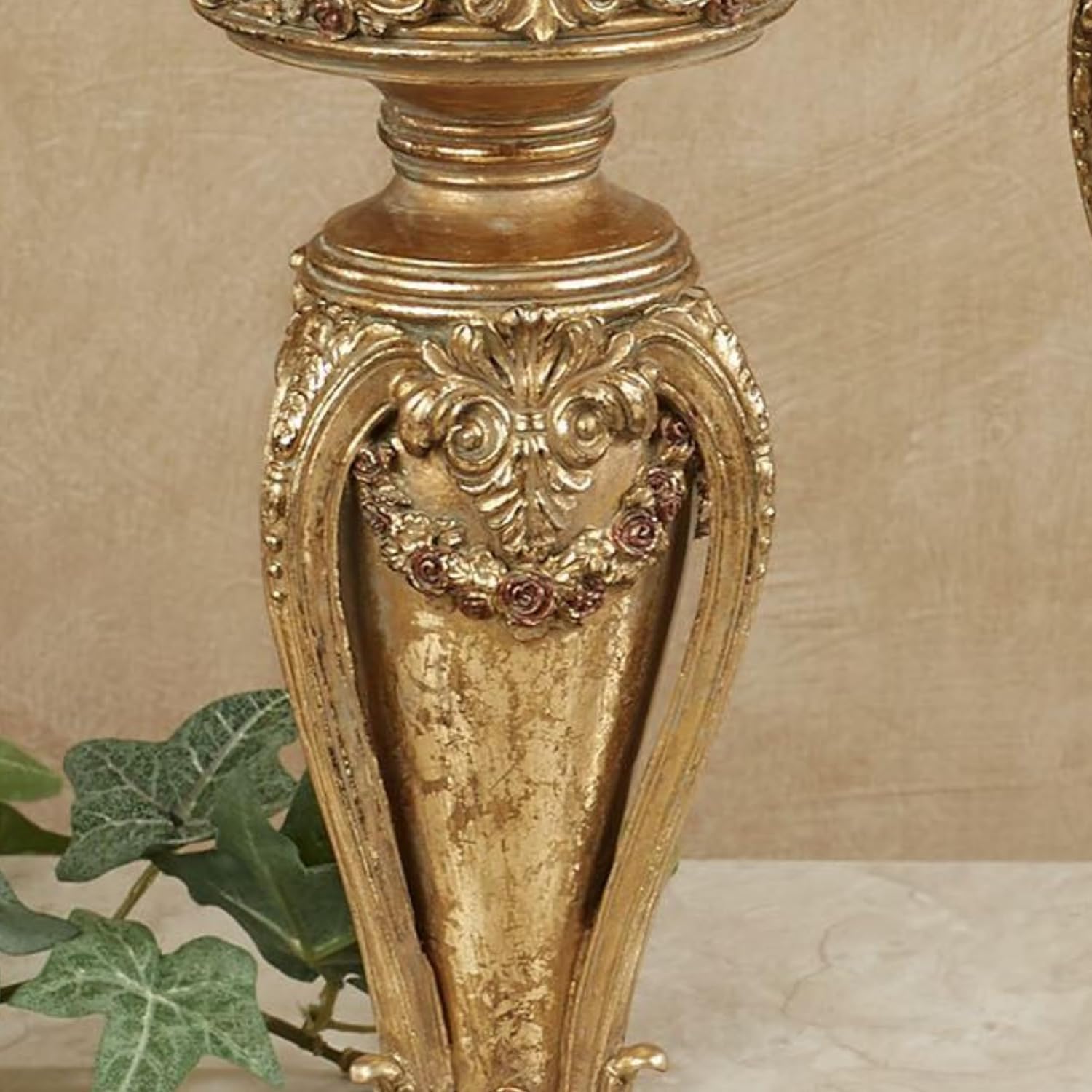 Touch of Class Angelique Ornate Candleholders Aged Gold Set of 3 | Victorian Style, Table Candleholder, For Dining Room