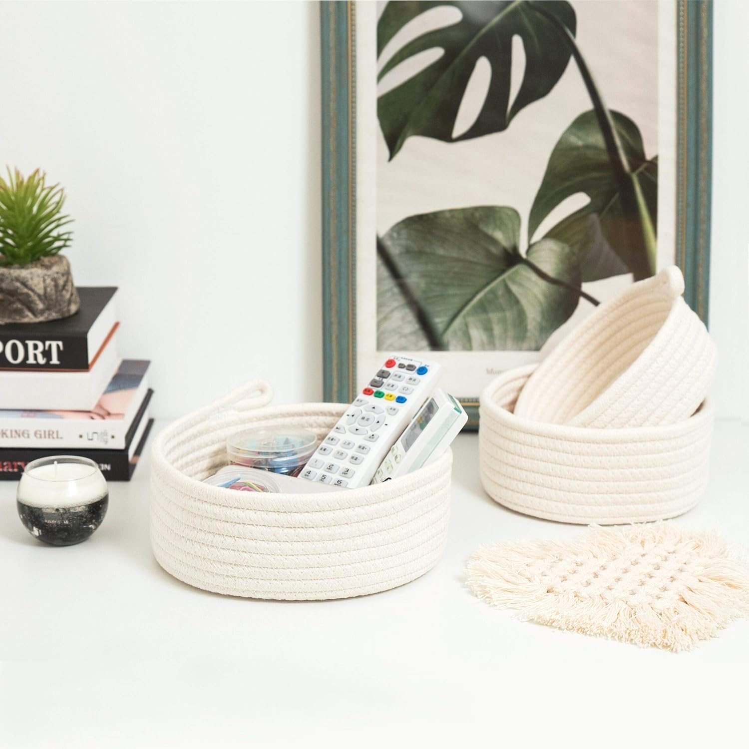 Small Catch All Basket / Natural White / Set of 3