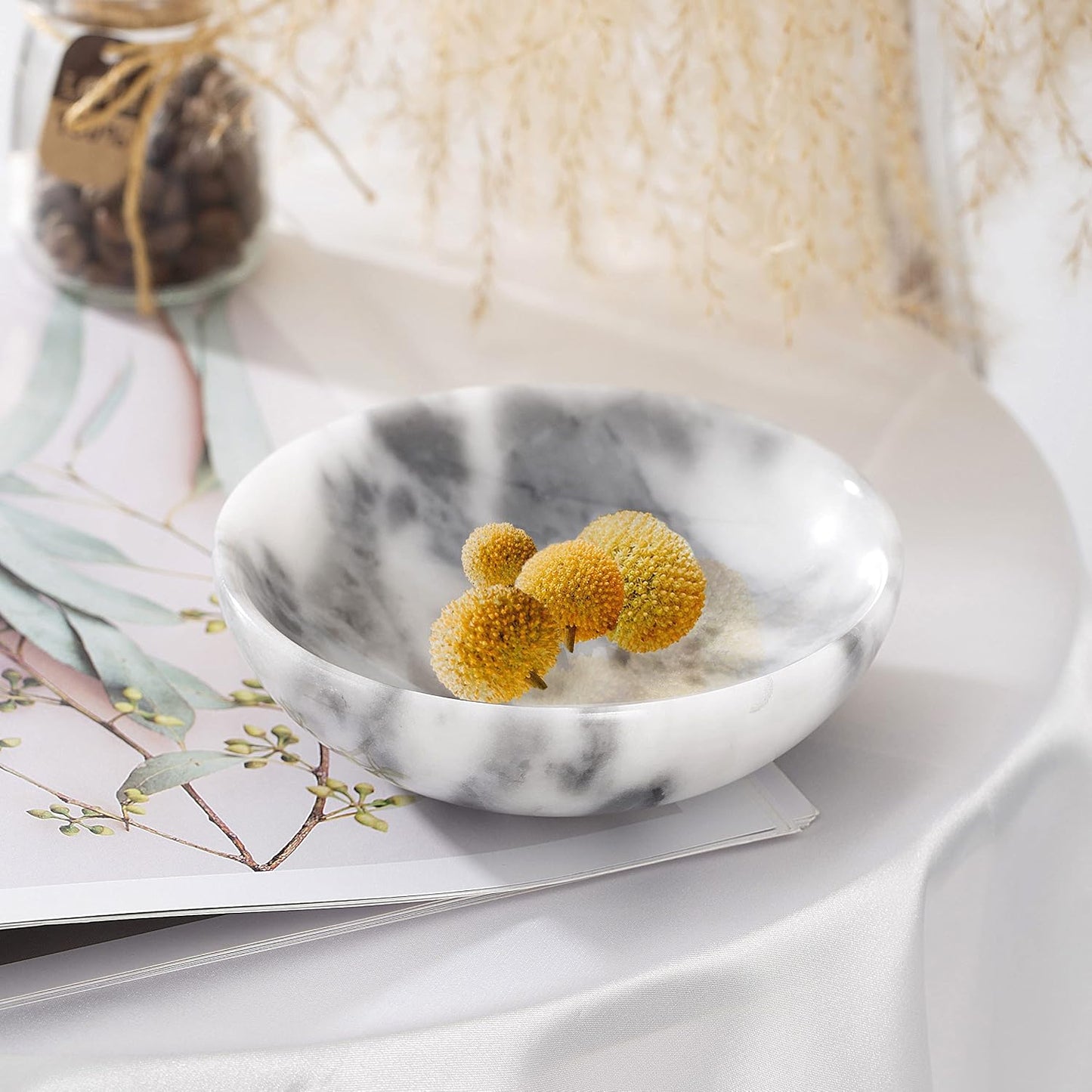 Rings Holder / Marble Jewelry Dish / White