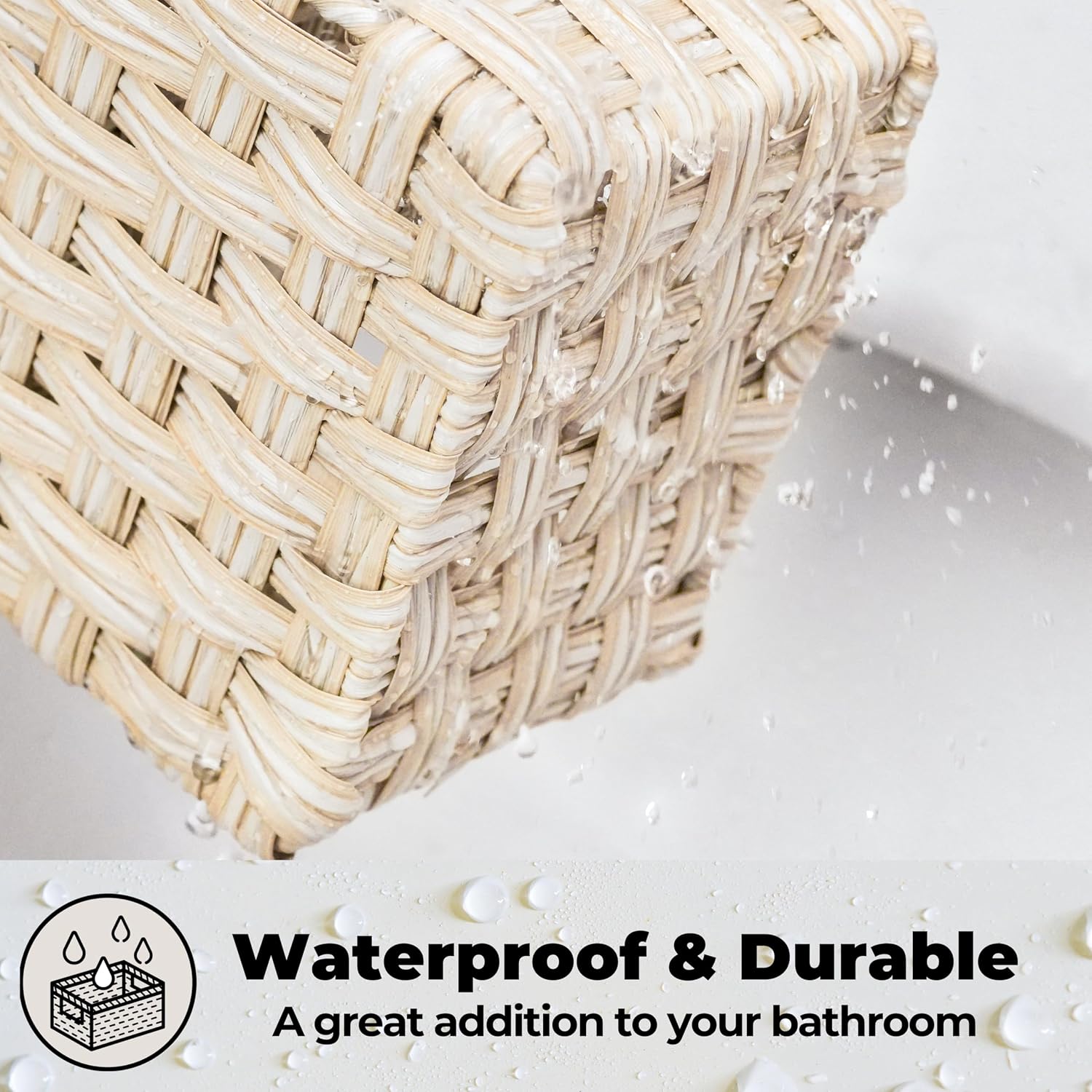 Wicker Baskets / Wicker Basket for Storage / Butter Milk / Divided / Set of 2